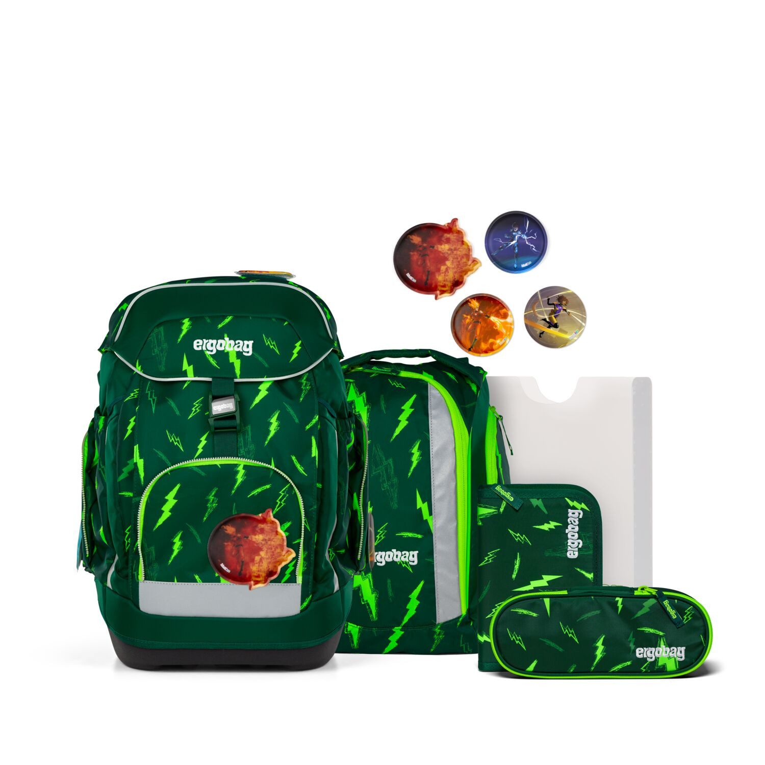 ergobag Schulranzen Schulranzen-Set MAXI Bärtastisch 6-teilig, 25/26 (6-teilig), ergonomisch, ab 1. Klasse, Your-Size-System