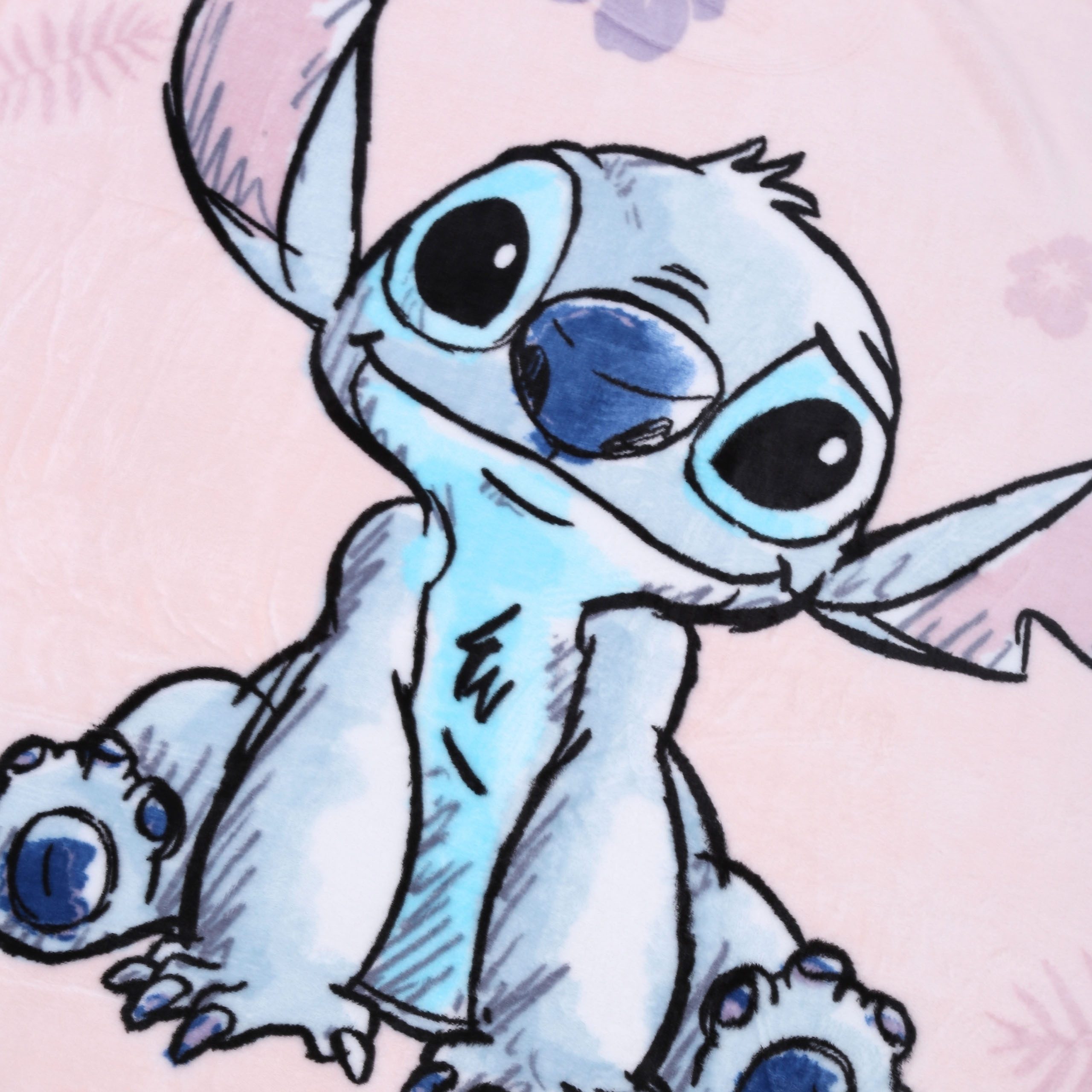 Babydecke DISNEY Stitch Hellrosa WEICHE Decke, Bettüberwurf für Kinderbetten, Disney