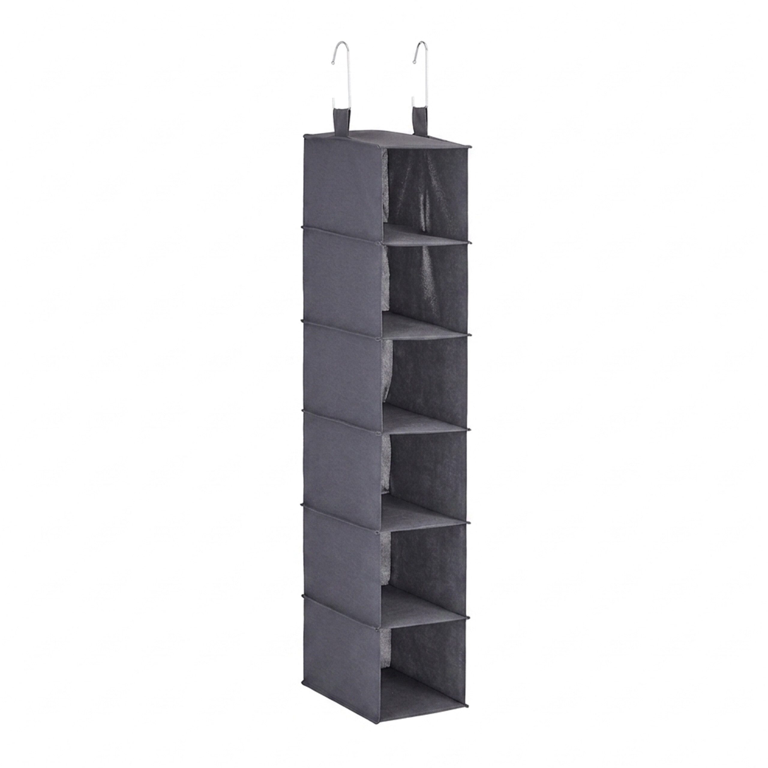 relaxdays Hängeregal Kleiderschrank schmal, 3-tlg., grau