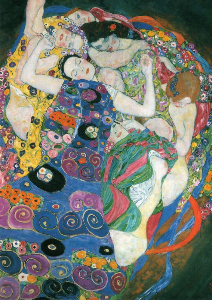 Postkarte Kunstkarte Gustav Klimt "Die Jungfrau (Ausschnitt)"