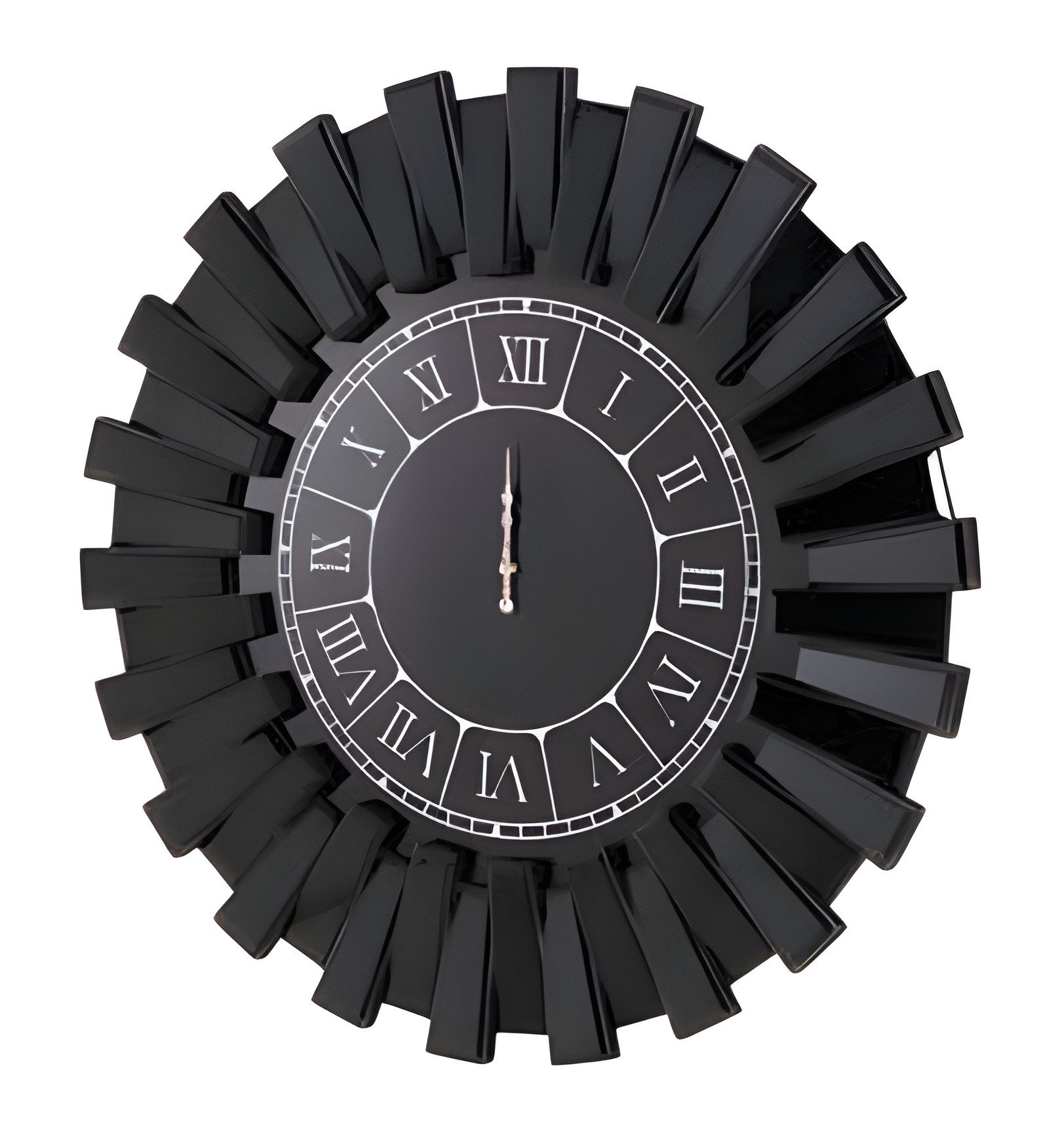 JVmoebel Wanduhr Schlichte schwarze Holz-Uhr mit elegantem Design und klaren Ziffern (Made in Europe)