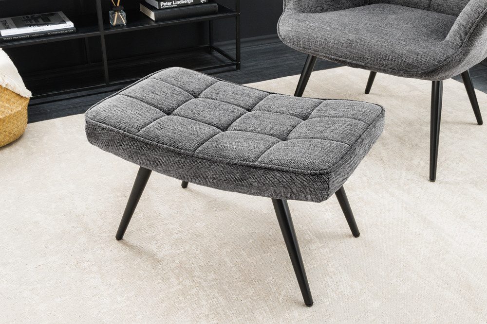 riess-ambiente Fußhocker SCANDINAVIA grau - Strukturstoff, Metallbeine, Sch günstig online kaufen