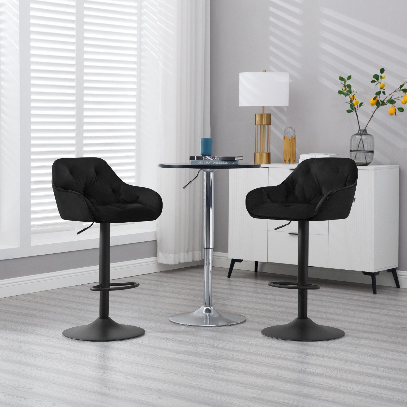 Woltu Barhocker (2 St), höhenverstellbar drehbar, mit Armlehmen Fußstütze günstig online kaufen