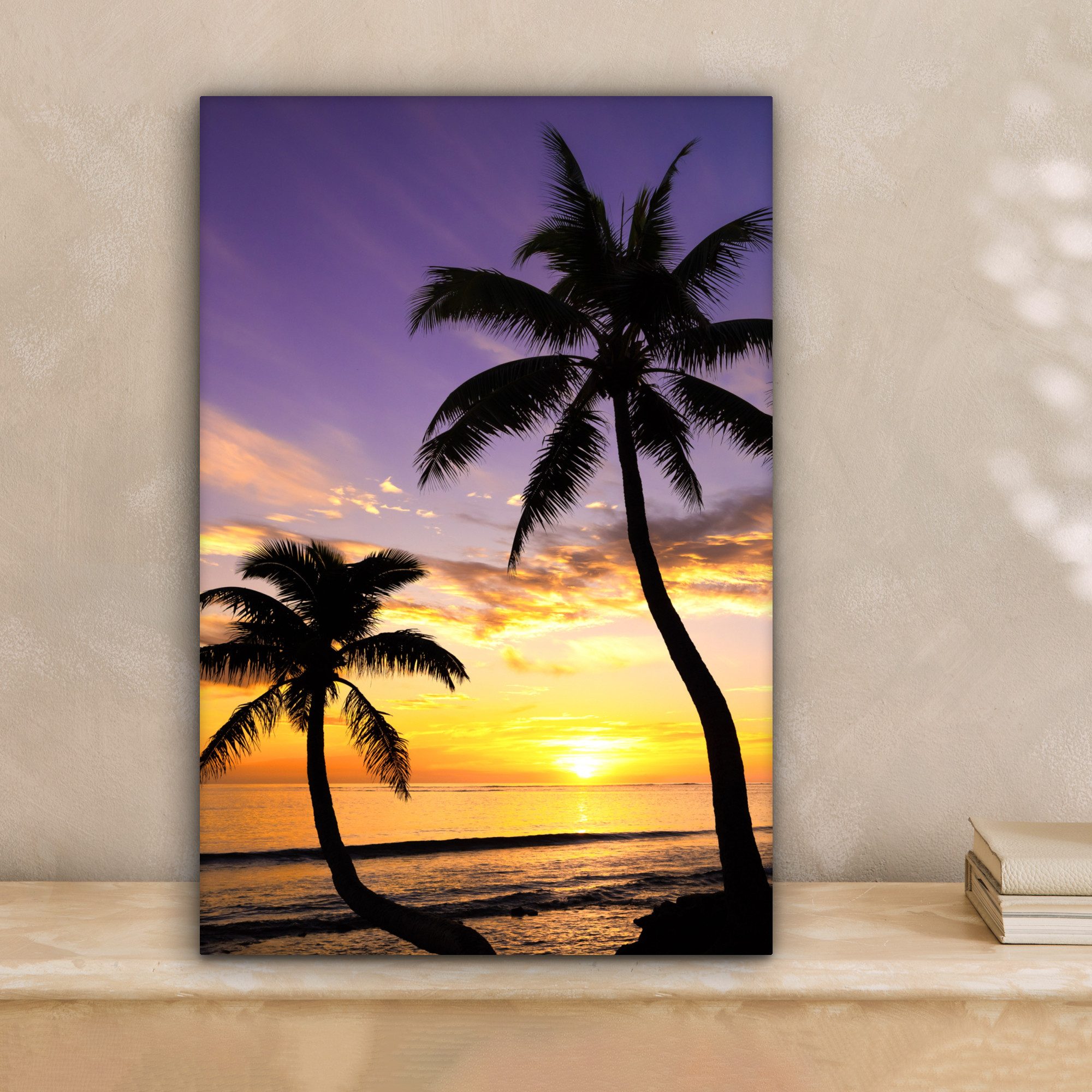OneMillionCanvasses® Leinwandbild Strand - Sonnenuntergang - günstig online kaufen