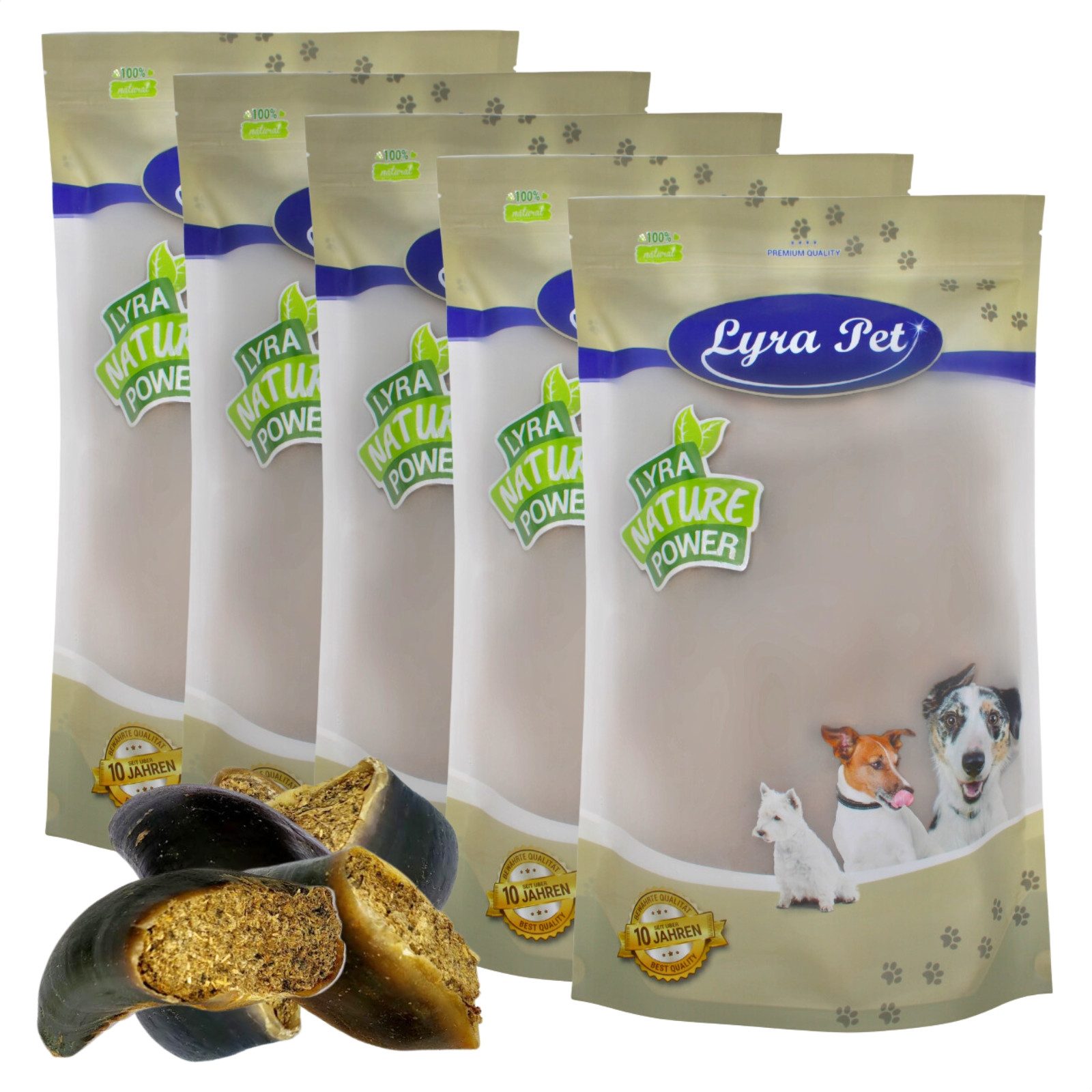 Lyra Pet 75 Stk. Lyra Pet® Rinderhufe gefüllt mit Pansen und Leber ca. 9 kg Rind, 75St.