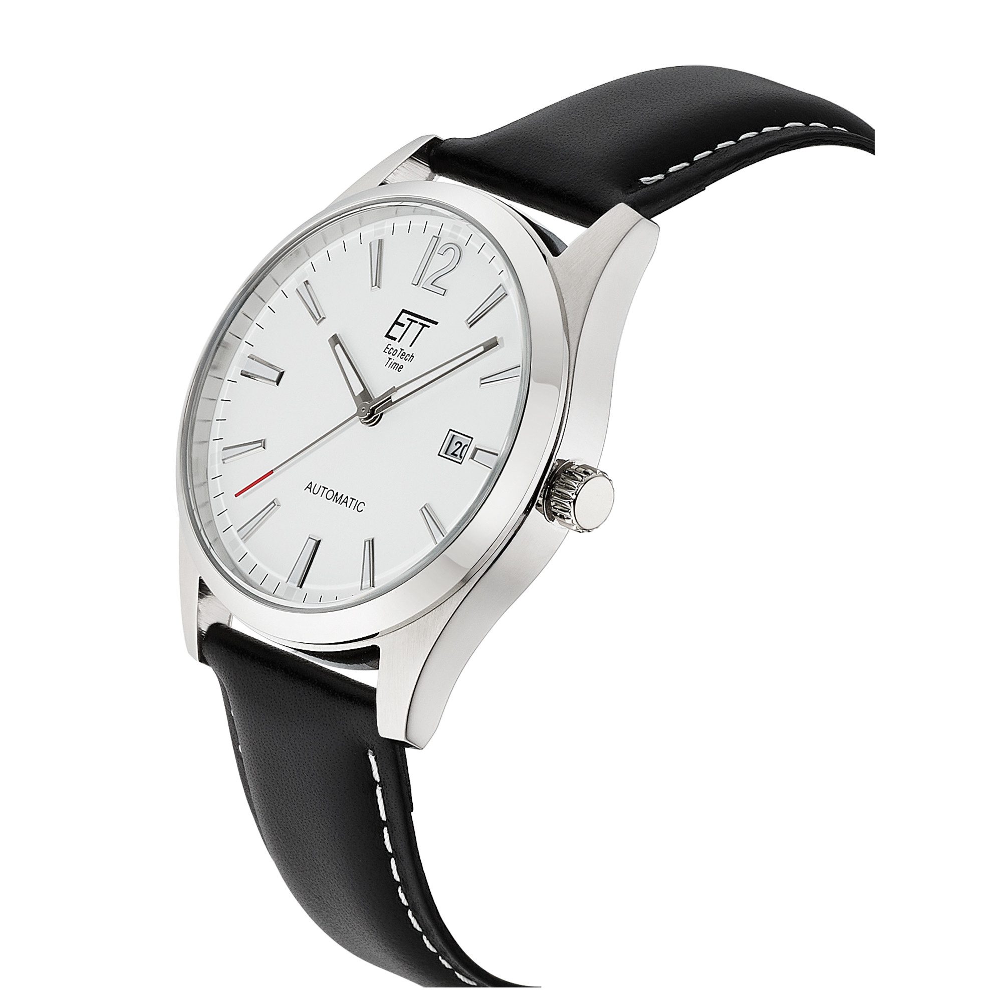 ETT Automatikuhr Motion Drive EGS-40406-11L, Armbanduhr, Herrenuhr, Mechanische Uhr, Lederarmband, analog, Tag