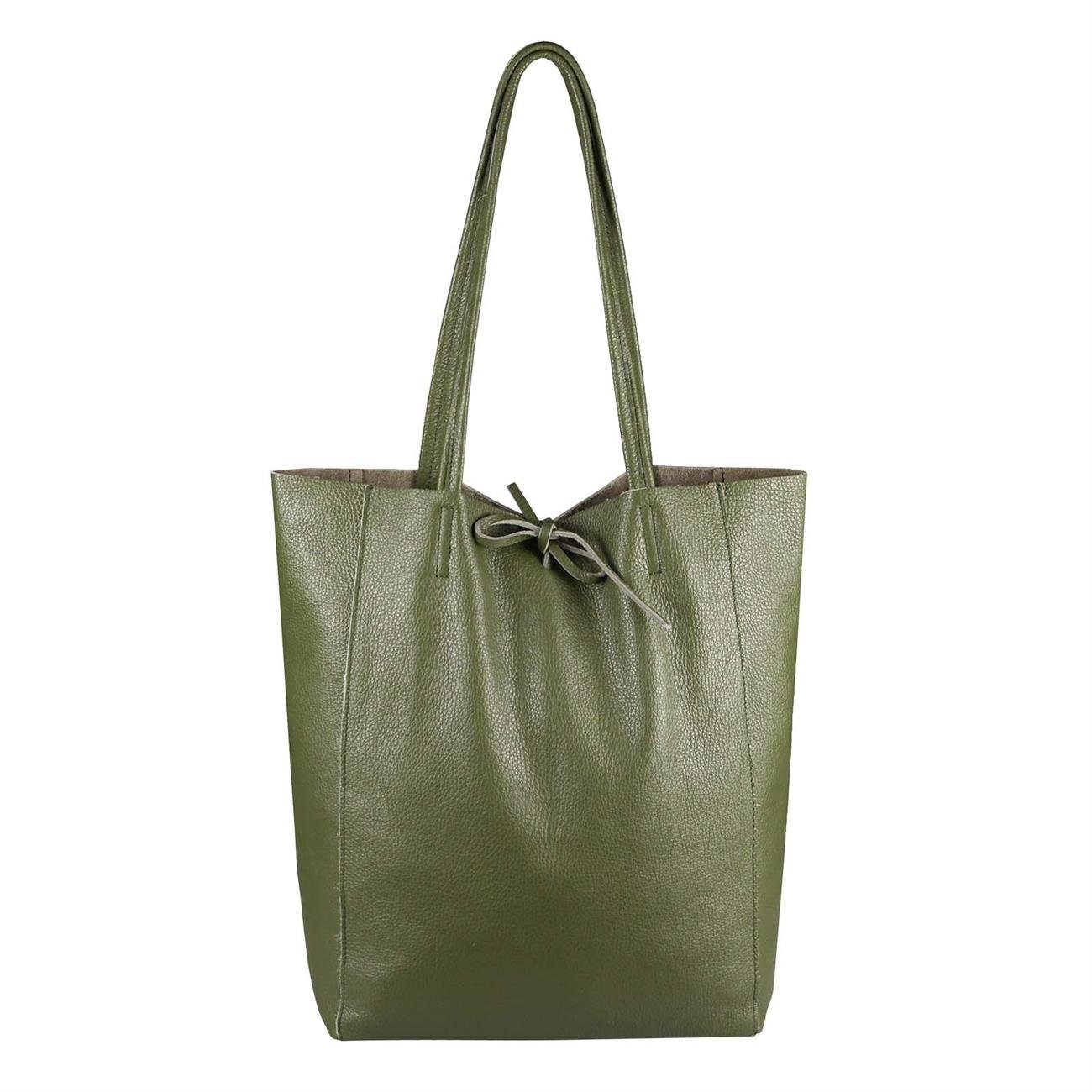 ITALYSHOP24 Schultertasche Made in Italy Damen Leder Tasche Schultertasche, ein Leichtgewicht, als Handtasche, Henkeltasche tragbar