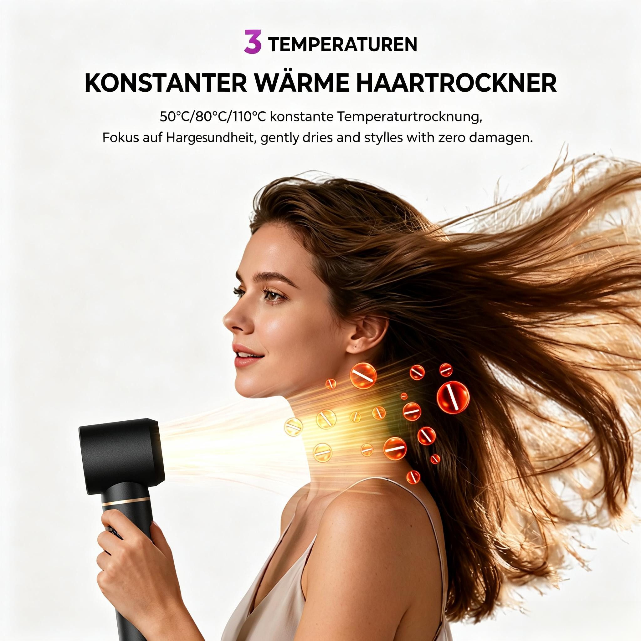 AIBISTAR Multihaarstyler 5-in-1 Hairstyler, Haarstyling Set, Lockenstab, Multi-Hairstyler Set, Haartrockner,2 Luftlockenstäbe,3 Temperatur- & Geschwindigkeitsstufen