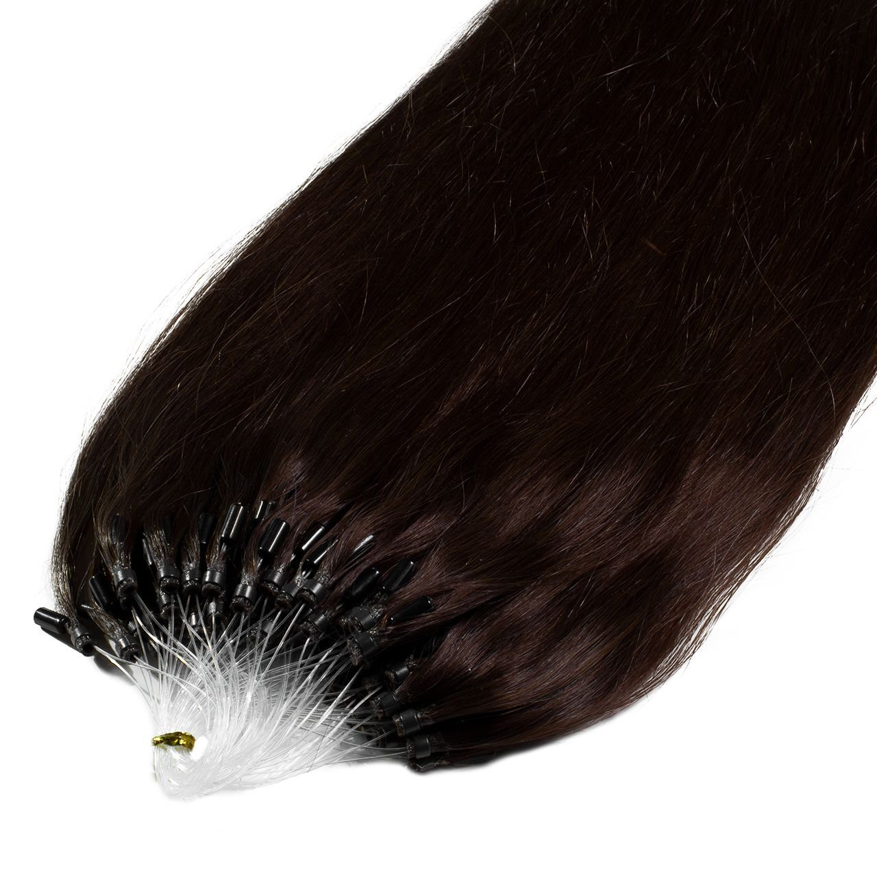 hair2heart Echthaar-Extension Premium Microring Extensions #5/0 Hellbraun 40cm