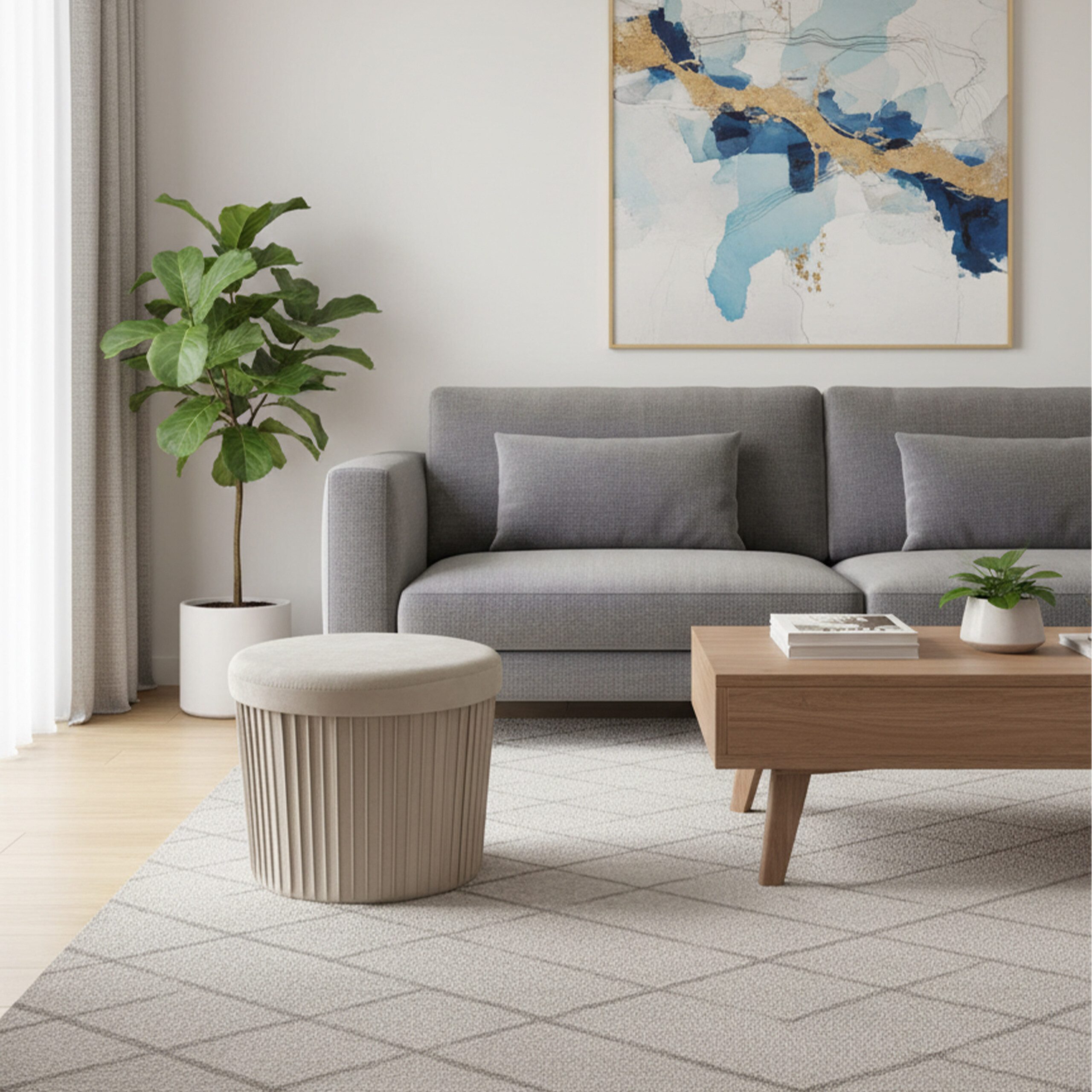 relaxdays Stauraumhocker Hocker aus Samt mit Stauraum, Beige günstig online kaufen