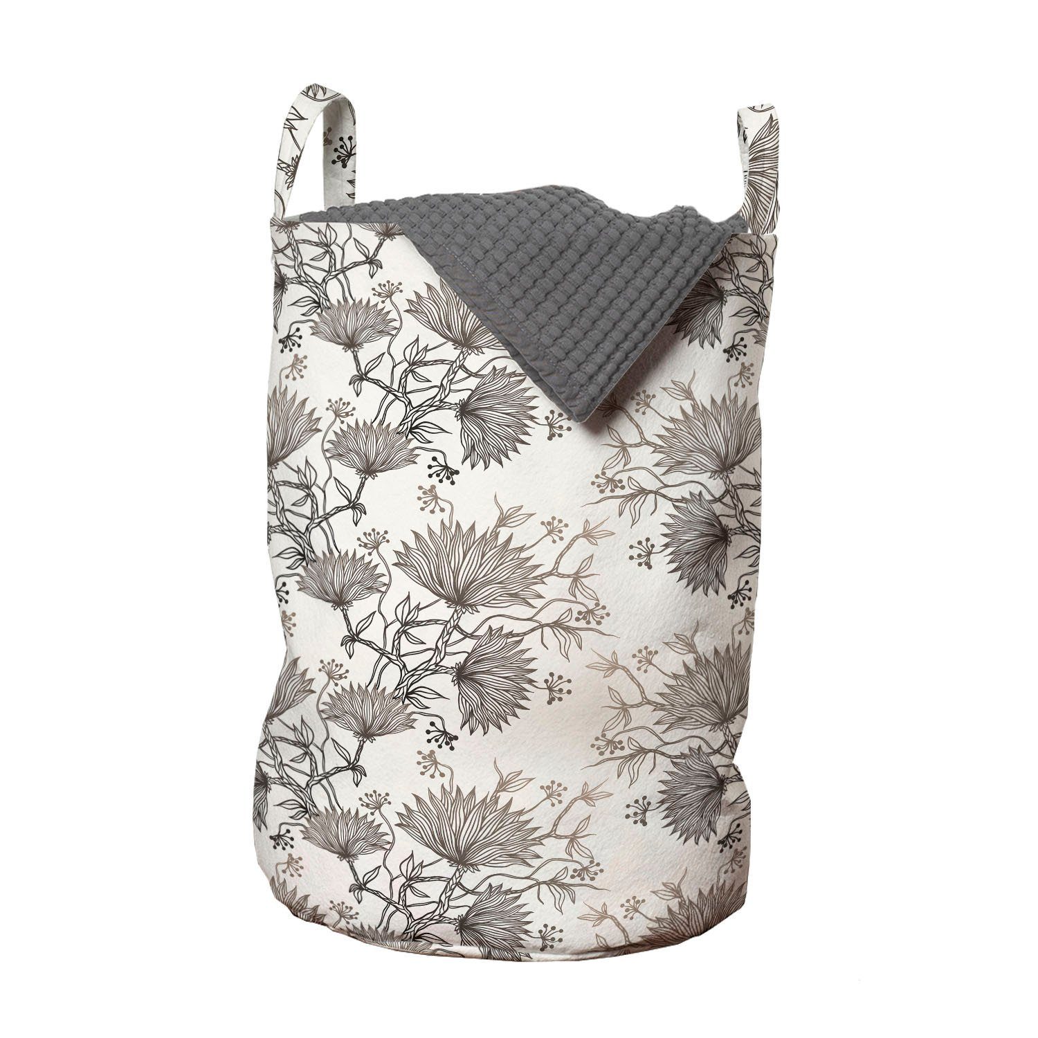 Abakuhaus Wäschesäckchen Wäschekorb mit Griffen Kordelzugverschluss für Waschsalons, Jahrgang Chrysanthemen Blumen