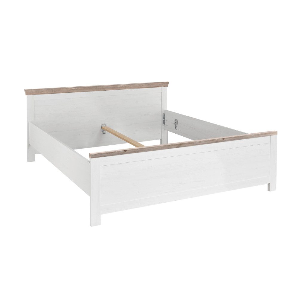 Lomadox Schlafzimmer-Set FERNA-61, (Spar-Set, 4-tlg), Pinie weiß Nb. mit Pinie dunkel Nb. im Landhaus Design 331/86/208 cm