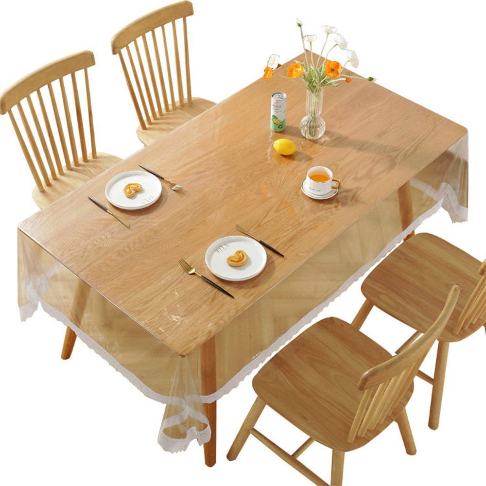 FELIXLEO Tischdecke Tischdecken Durchsichtige Tischfolie Abwaschbar PVCTischdecken150*190