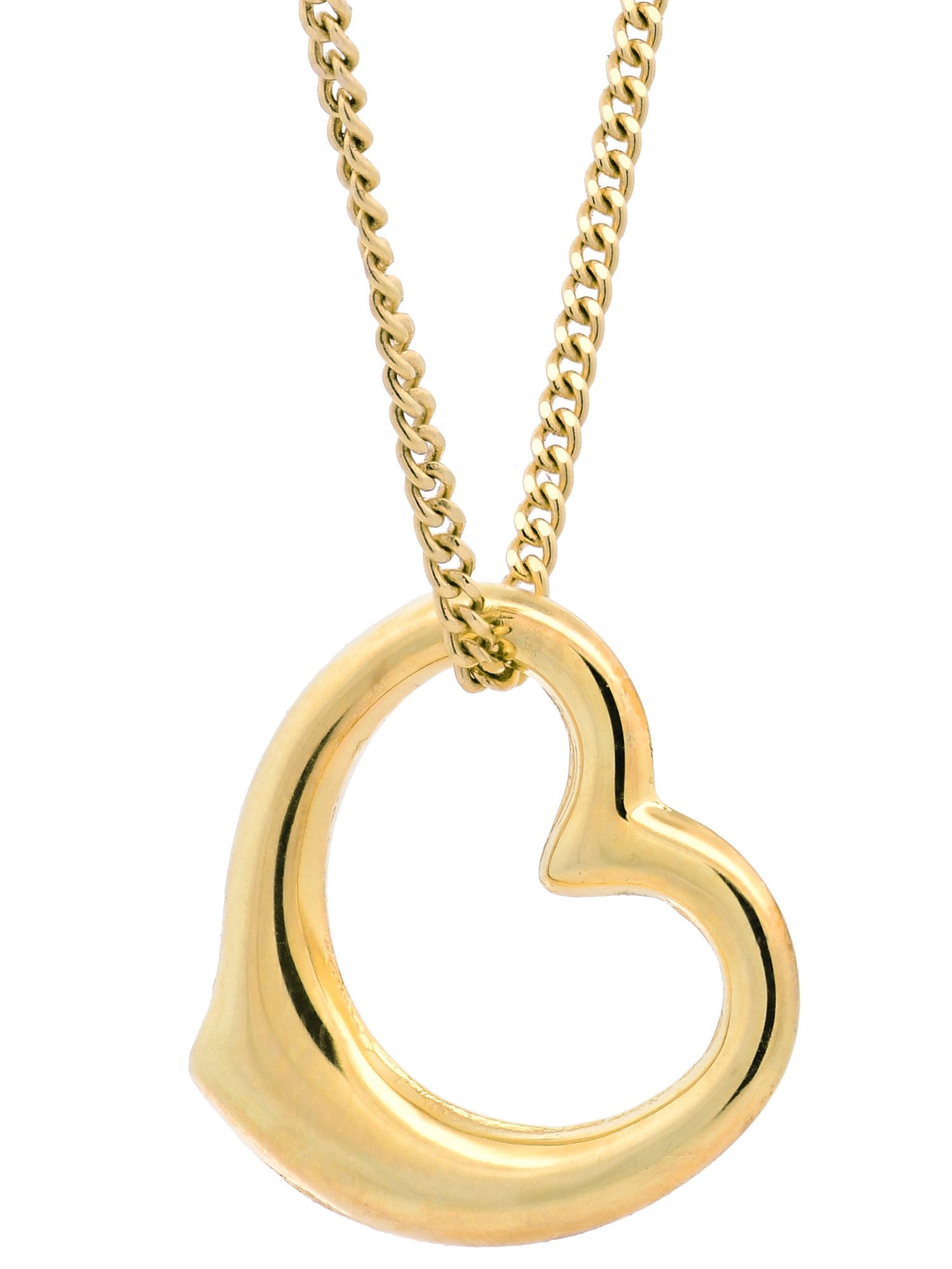 Kreuzanhänger Anhänger Swingheart 333 Gold mit vergoldeter Silberkette 36 cm