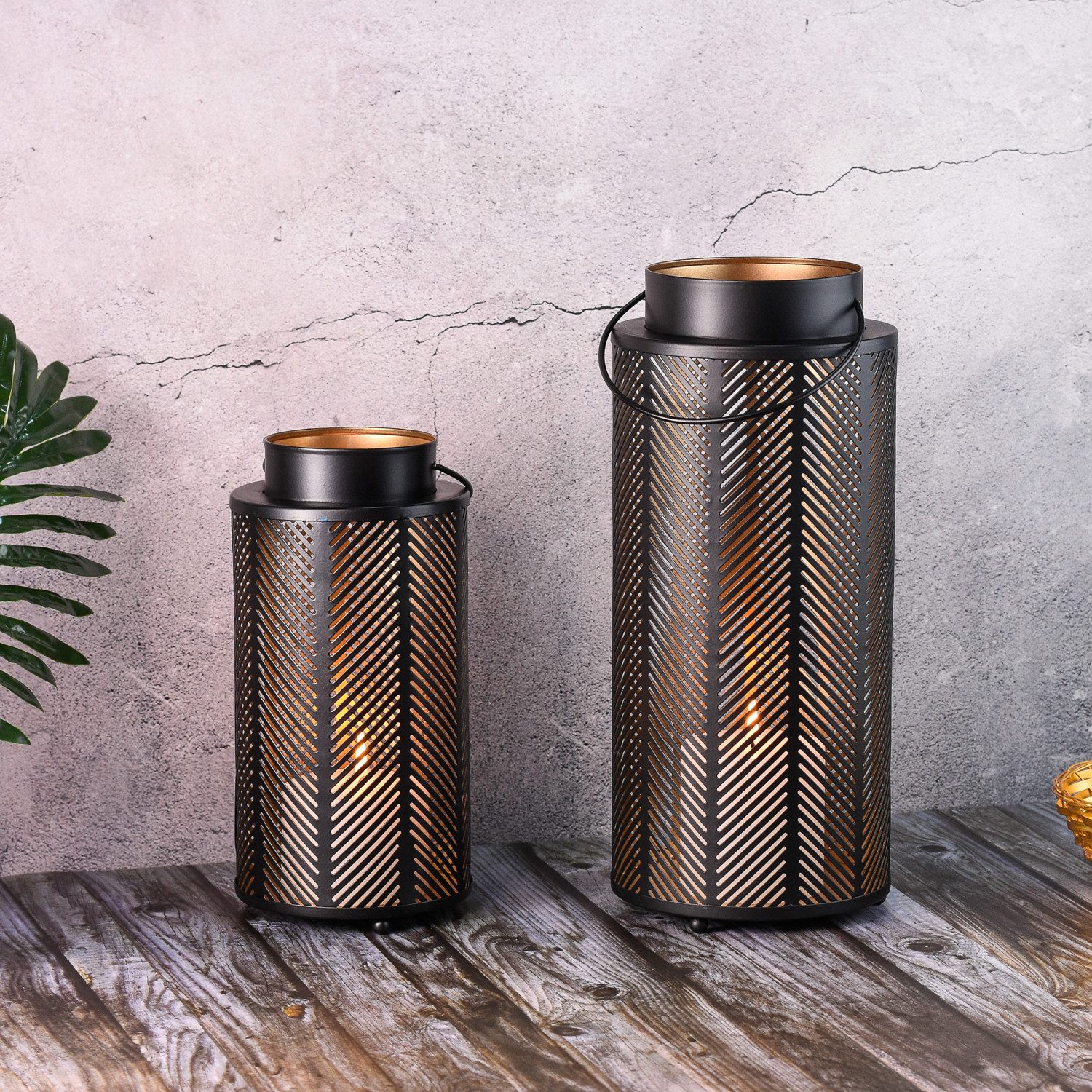 Teelichthalter 2er Set Gartenwindlicht Garten Laterne Balkon Deko Arvid