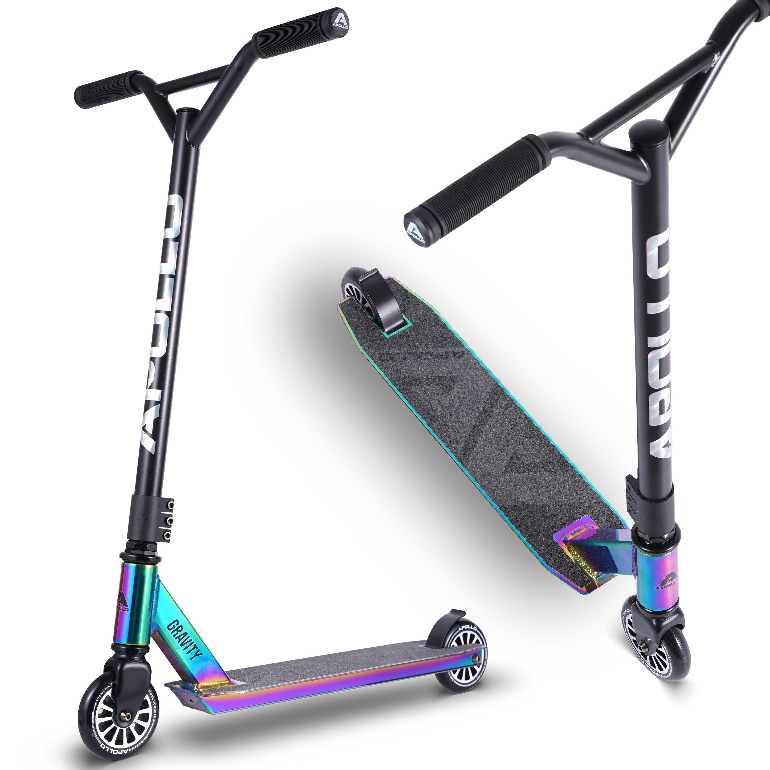 Apollo Stuntscooter Stuntscooter Gravity - Fun-Kickscooter für Kinder und Teenager, Hohe Belastbarkeit (bis 100kg) und einfaches Handling.