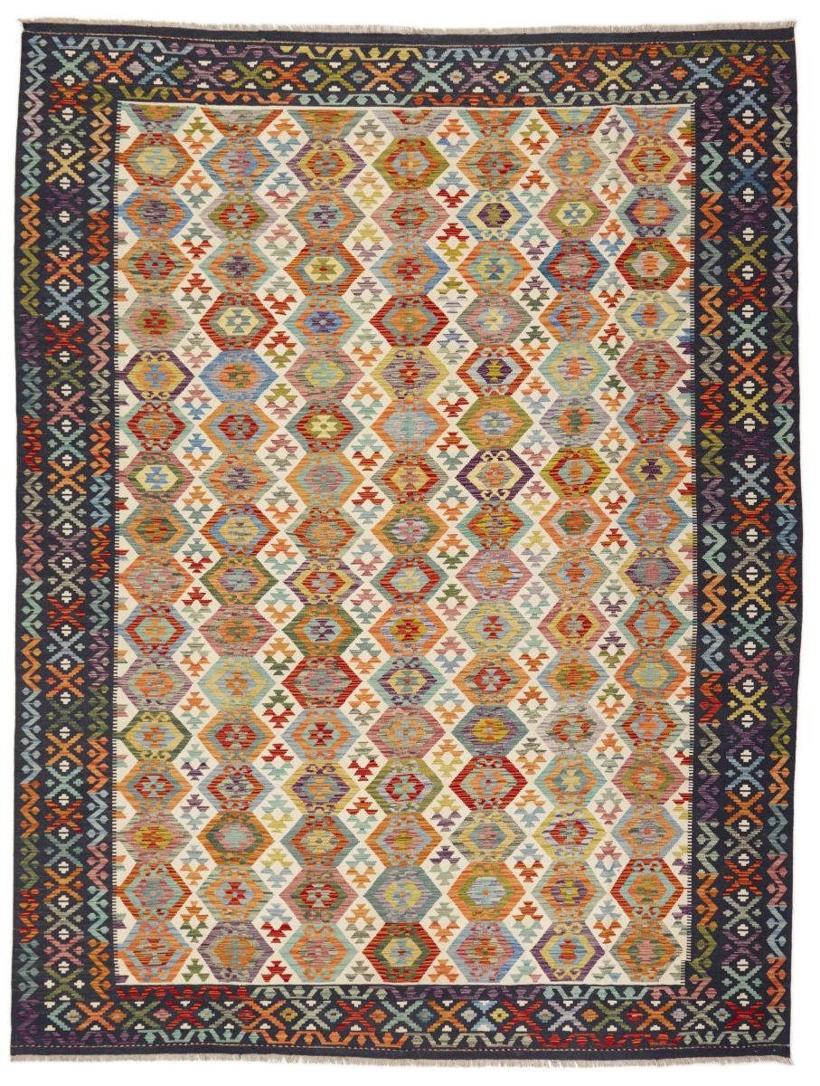 Orientteppich Kelim Afghan 299x392 Handgewebter Nain rechteckig, Trading, mm 3 Höhe: Orientteppich