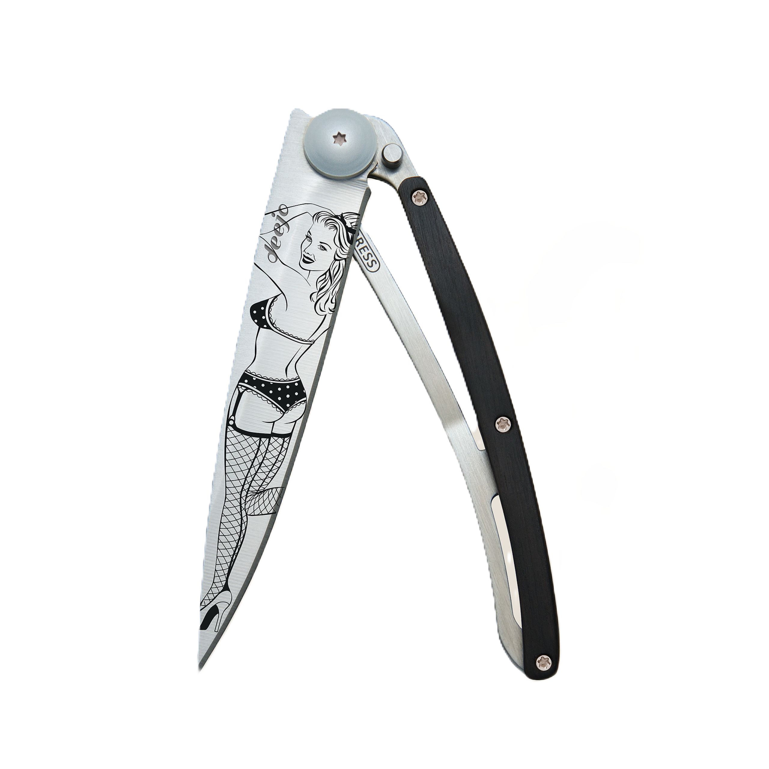 Deejo Taschenmesser ? ultraleichtes Klappmesser 37g ? Edelstahl ? Messer mit Holzgriff