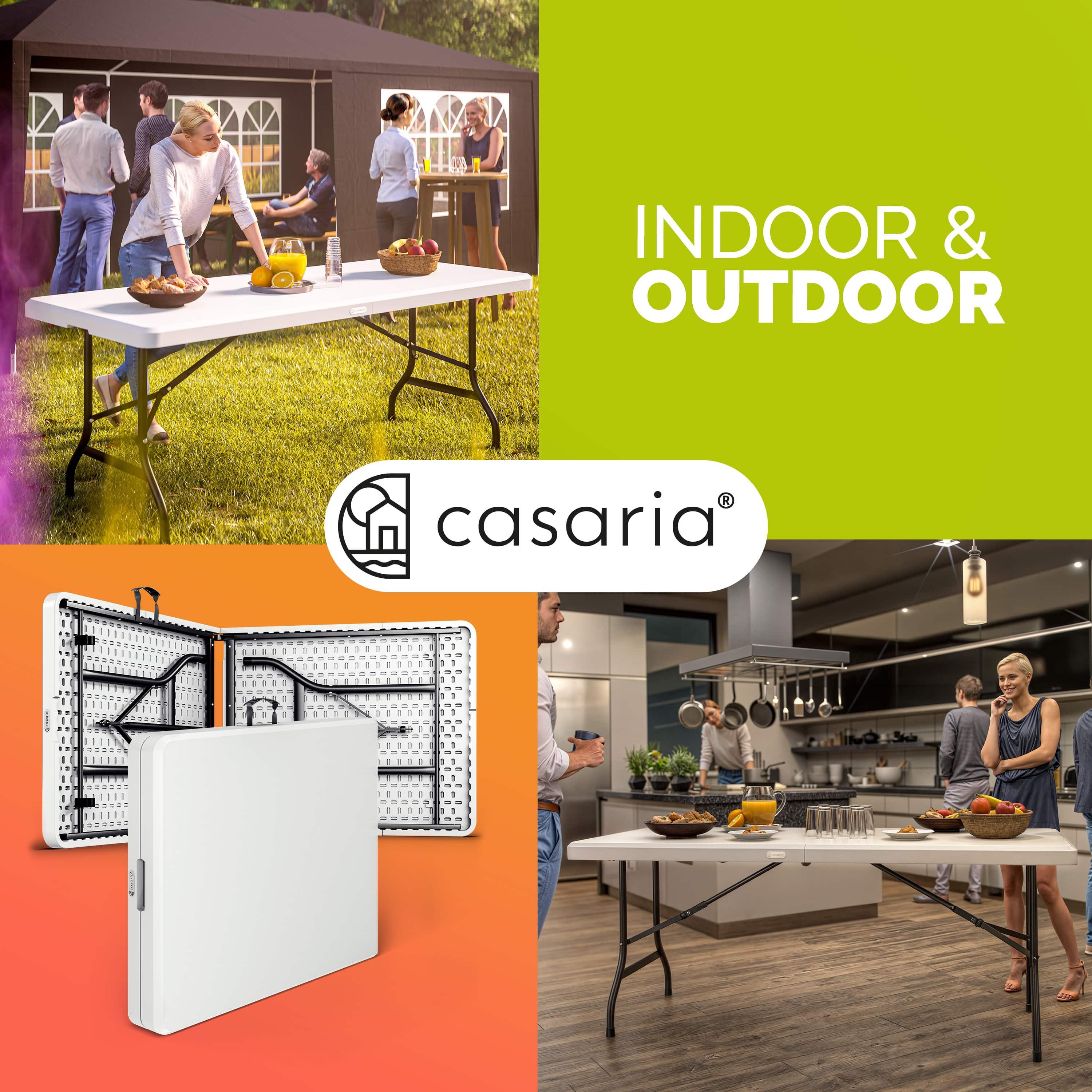 Casaria Gartentisch (1-St), 183x76cm Klappbar Wetterfest Tragbar Garten Cam günstig online kaufen