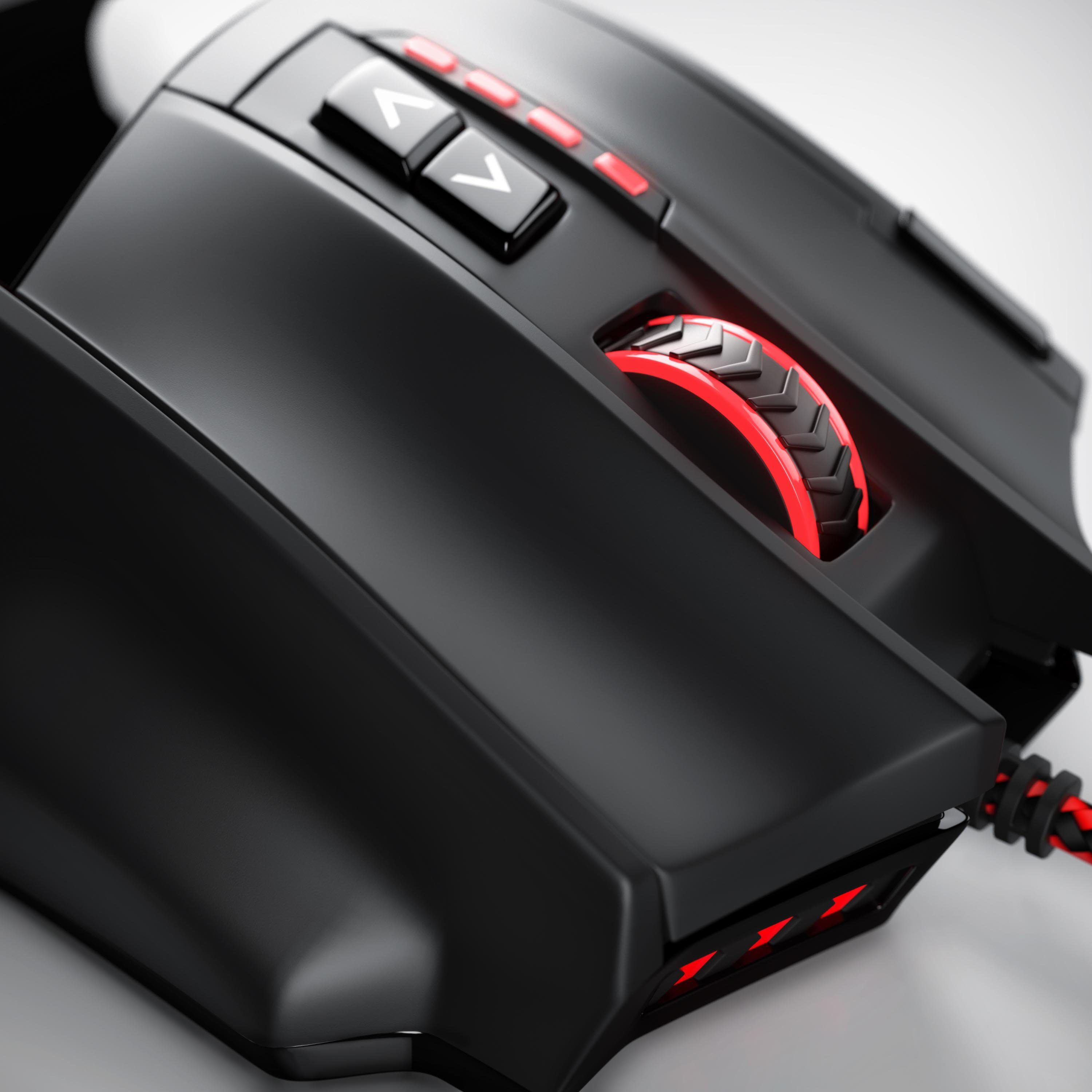 Titanwolf Gaming-Maus Mouse USB Gewichte) (kabelgebunden, 1000 programmierbare 16400dpi, dpi, Tasten, 18 mit MMO