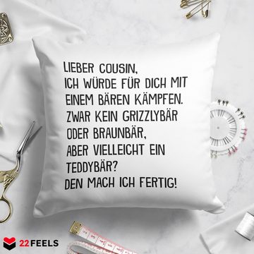 22Feels Dekokissen Cousin Geschenk Geburtstag Männer Jungs Du Wirst Cousin Weihnachten, Deko mit Persönlichkeit