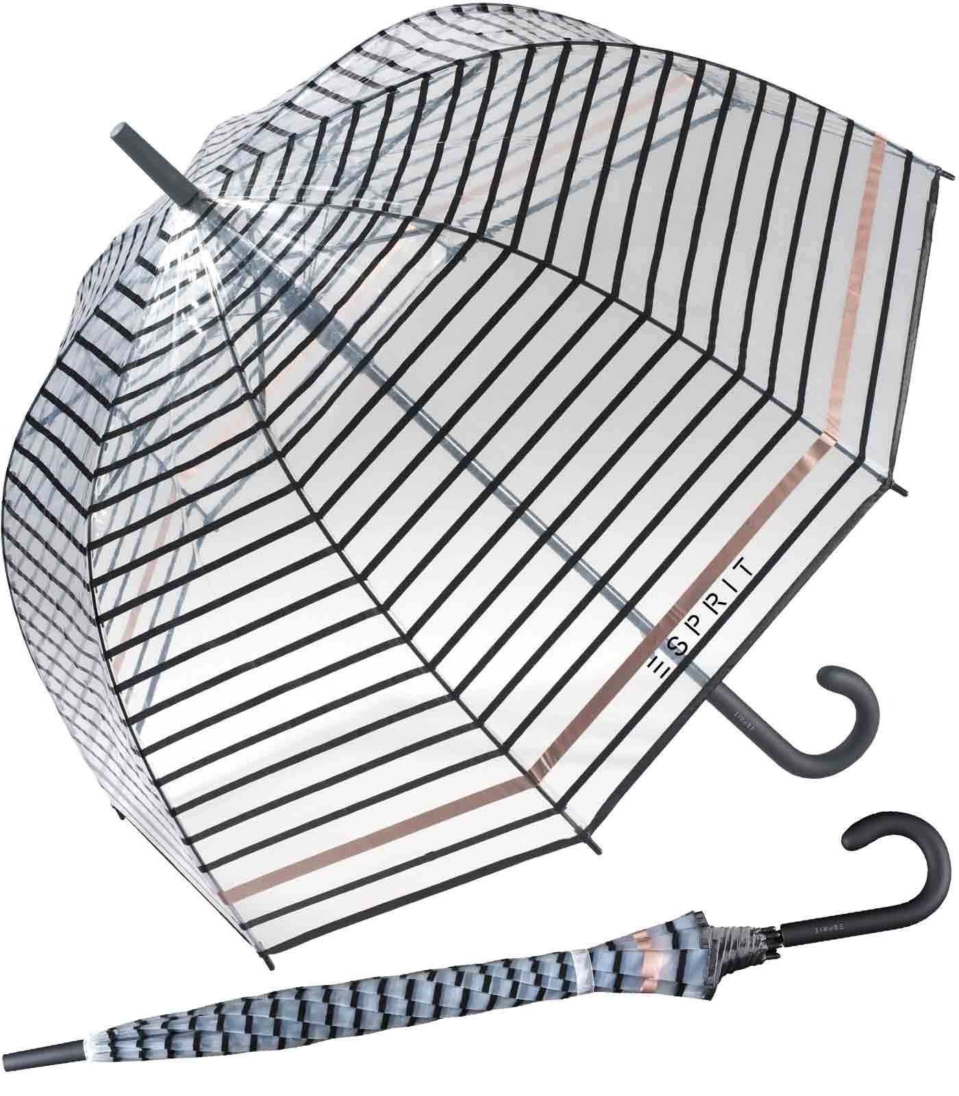 Esprit Langregenschirm Glockenschirm mit Automatik transparent, durchsichtig