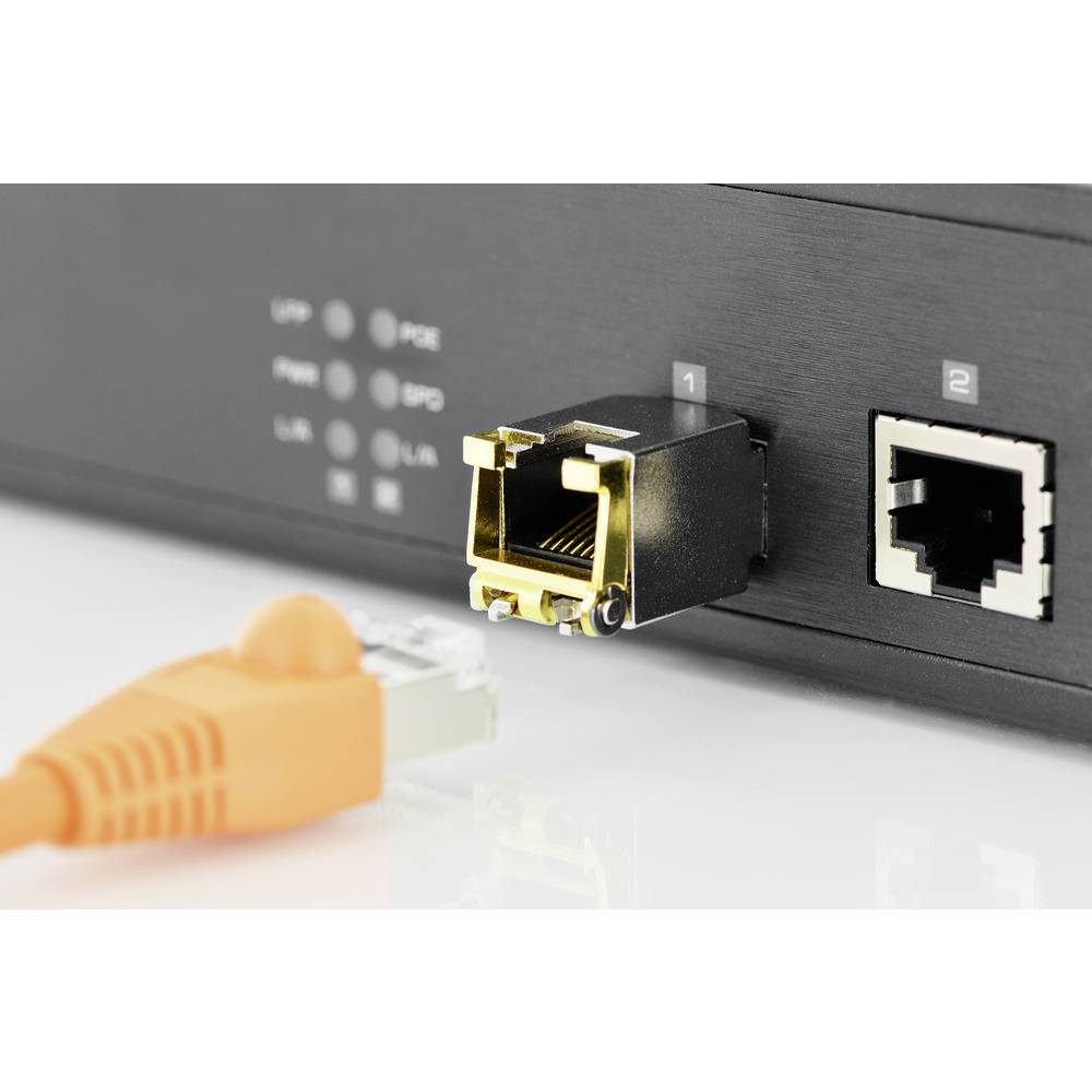 Digitus SFP+ 10G Kupfer Modul, bis zu 100m unterstützt 10G, 5G, 2.5G DN-81210 Netzwerk-Adapter