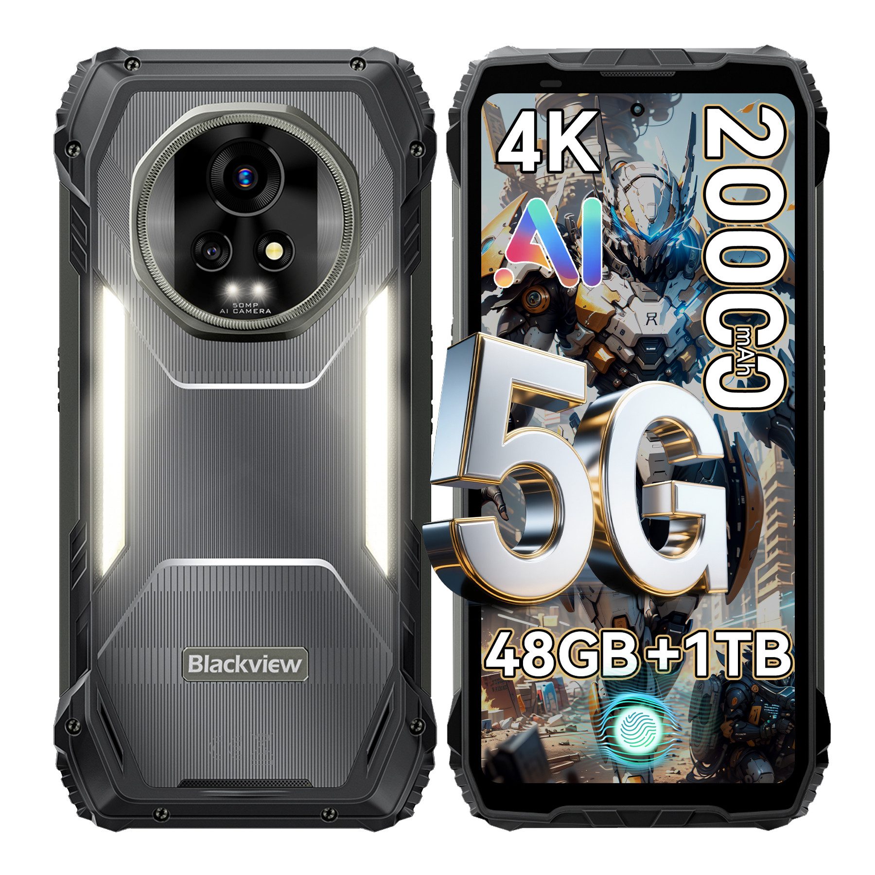 blackview XPLORE 2: Mit eSIM- Dual 50MP, 3.2K AMOLED Display, 5G Outdoor Smartphone (6.78 Zoll, 1024 GB Speicherplatz, 50 MP Kamera, 6.73", 120Hz, 4K, 5G, 20000mAh& 120W, Dual 50MP+20MP,Ohne Vertrag)