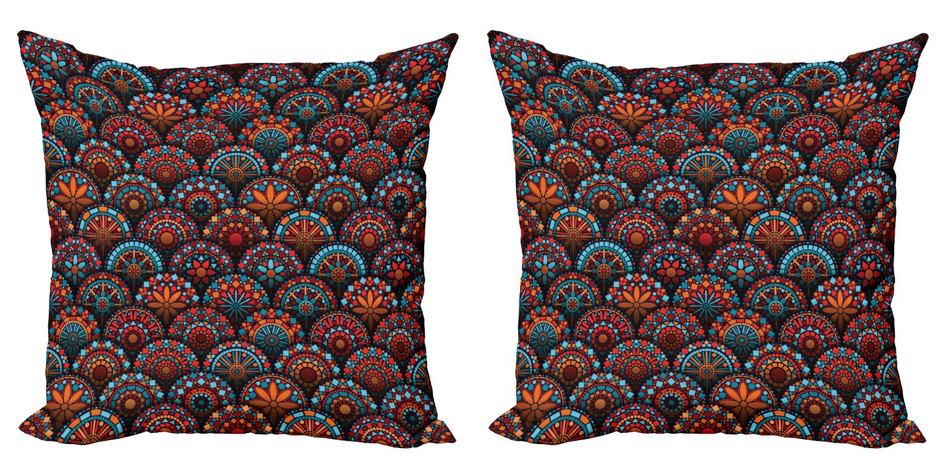 Geometrische Digitaldruck, Blumenarten Accent Mandala Doppelseitiger Modern Stück), Kissenbezüge (2 Abakuhaus