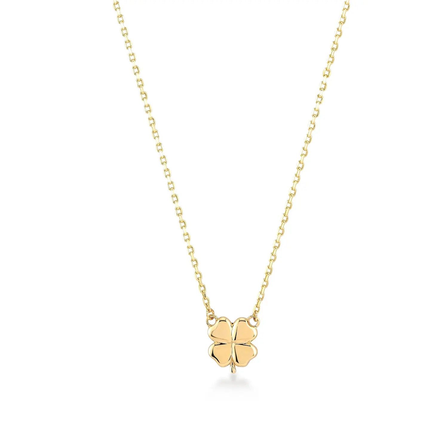 Suzan Gold Kette mit Anhänger 375 Echtgold Luckyshine Kleeblatt