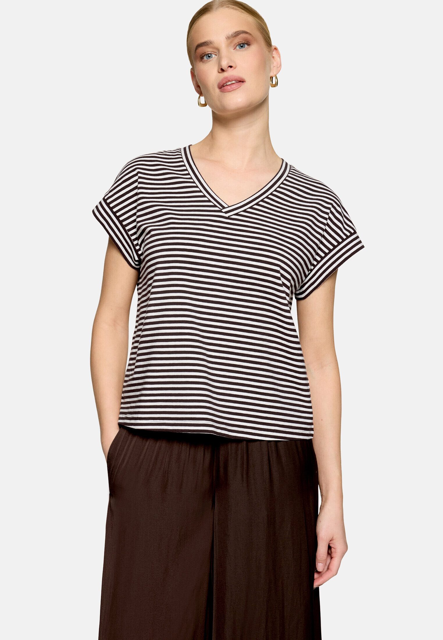 Zero Kurzarmshirt Damen mit V-Ausschnitt (1-tlg) Material – Bild 2 von 5