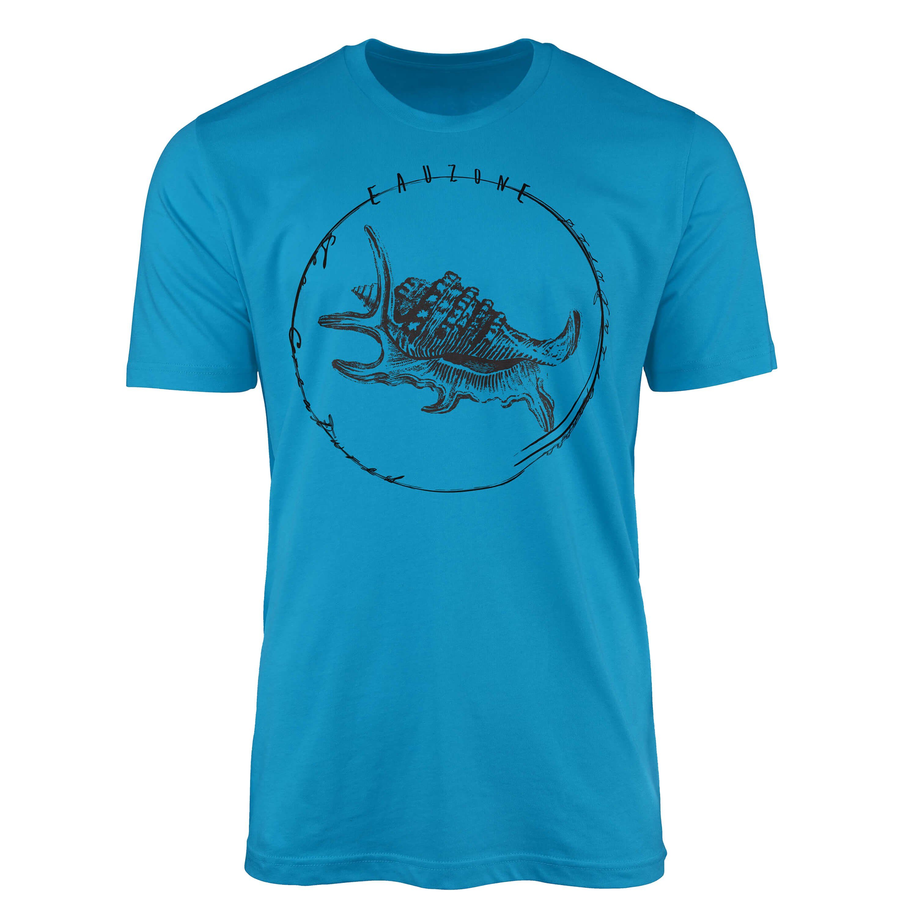 Sinus Art T-Shirt T-Shirt Tiefsee Fische - Serie: Sea Creatures, feine Struktur und sportlicher Schnitt / Sea 068 Atoll