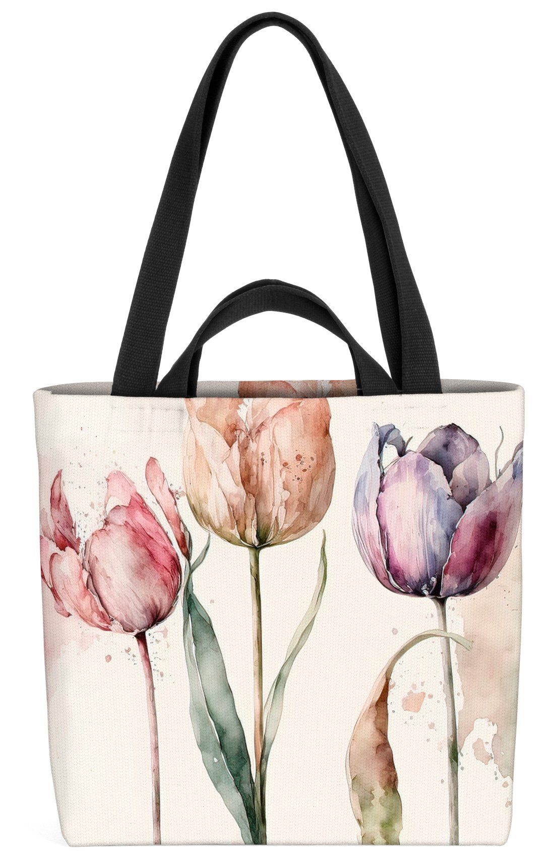 VOID Geschenk Shopper Ostern Bag Frühling (1-tlg), Tulpen Henkeltasche Tasche Einkaufstasche