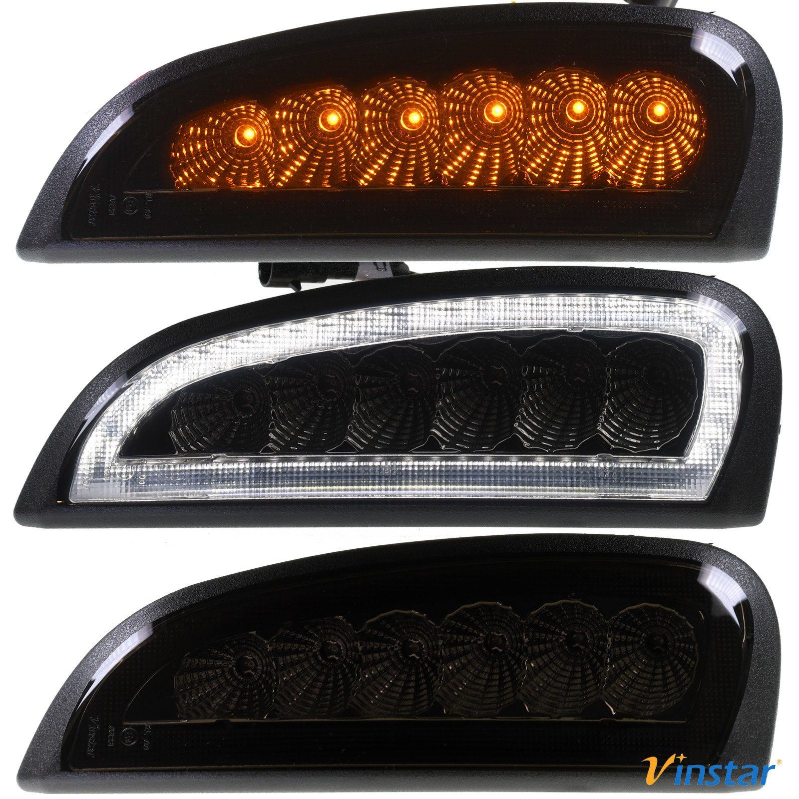 Vinstar KFZ-Ersatzleuchte 2X LED Front Blinker Positionslicht RAUCHGLAS für Porsche, PORSCHE CAYENNE 955 2007-2010