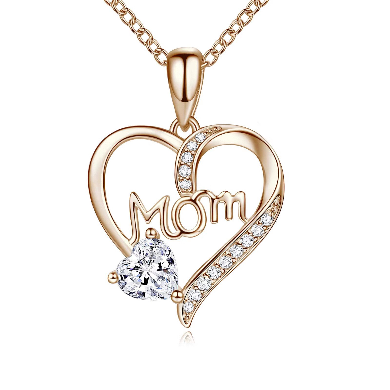 ELLAWIL Herzkette Kette mit Herzanhänger Mom Inschrift Herz Muttertagskette günstig online kaufen