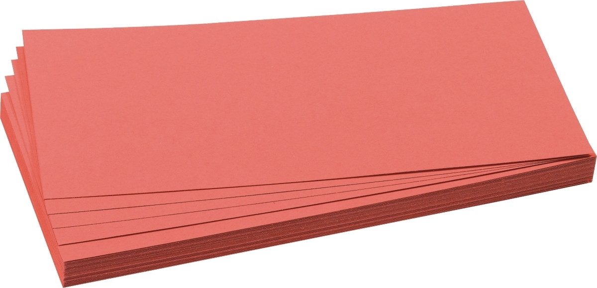 FRANKEN Moderationskoffer Moderations-Karte Rechteck 205mmx95mm Rot 500 Stück