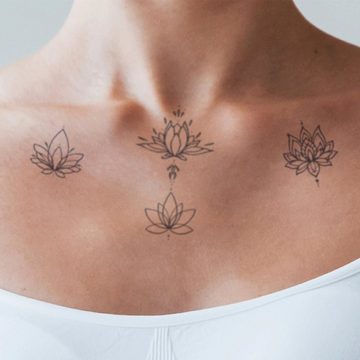 FOREVER NEVER Schmuck-Tattoo Lotus Set