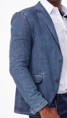 Denim House Jeansblazer Herren Slim Fit Denim Sakko Casual Freizeit Anzugsjacke Blau 52