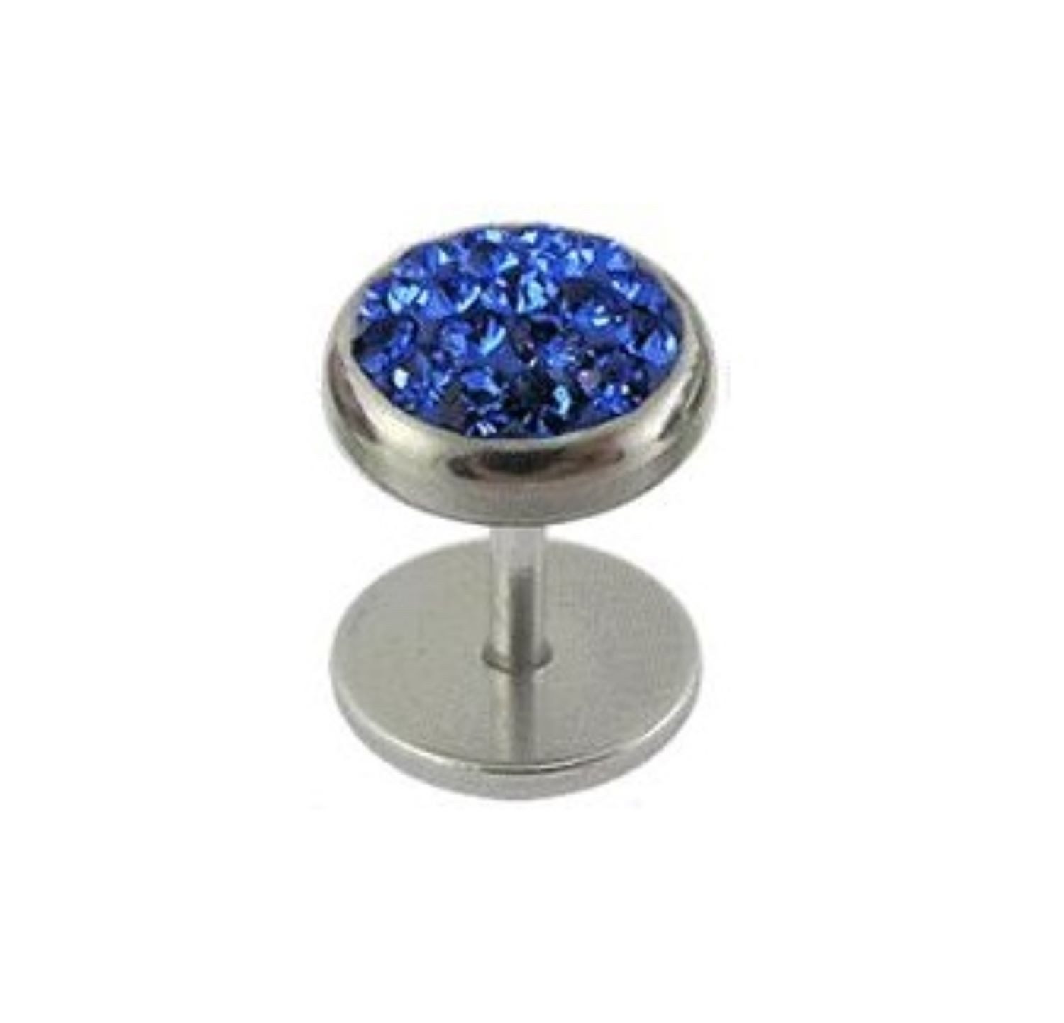 Kingka Single-Ohrstecker Fake Ear Plug, Piercing Ohrstecker mit Zirkonia Drehverschluß, Fake Plugs aus Chirurgenstahl mit Zirkonia, Lagerabverkauf SALE