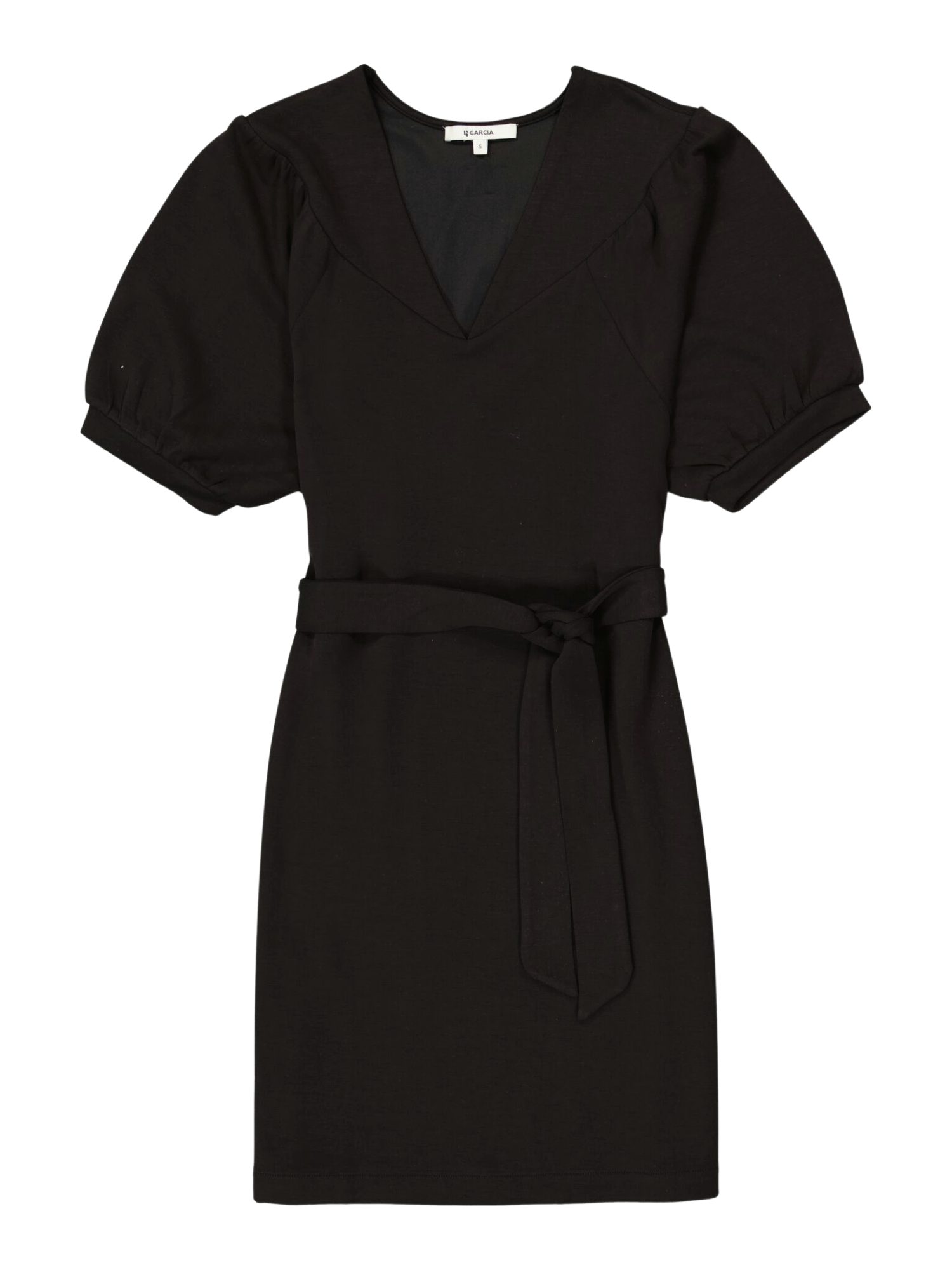 Garcia Partykleid schwarz,Casual,Modal,Unifarben,V-Ausschnitt,Kurz,Regular Fit