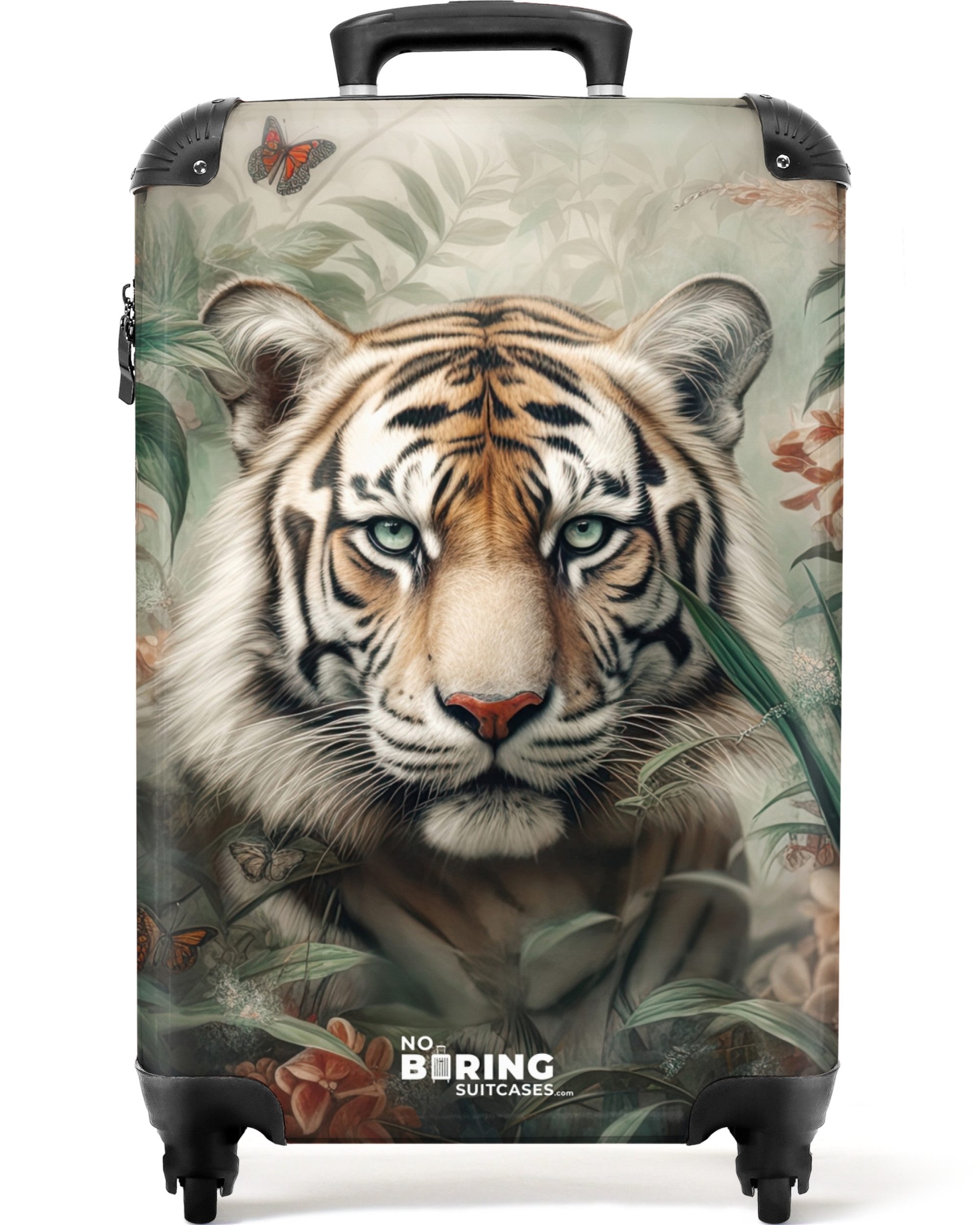 Hartschalen-Trolley Porträt eines Tigers inmitten von Pflanzen 55x35x20cm