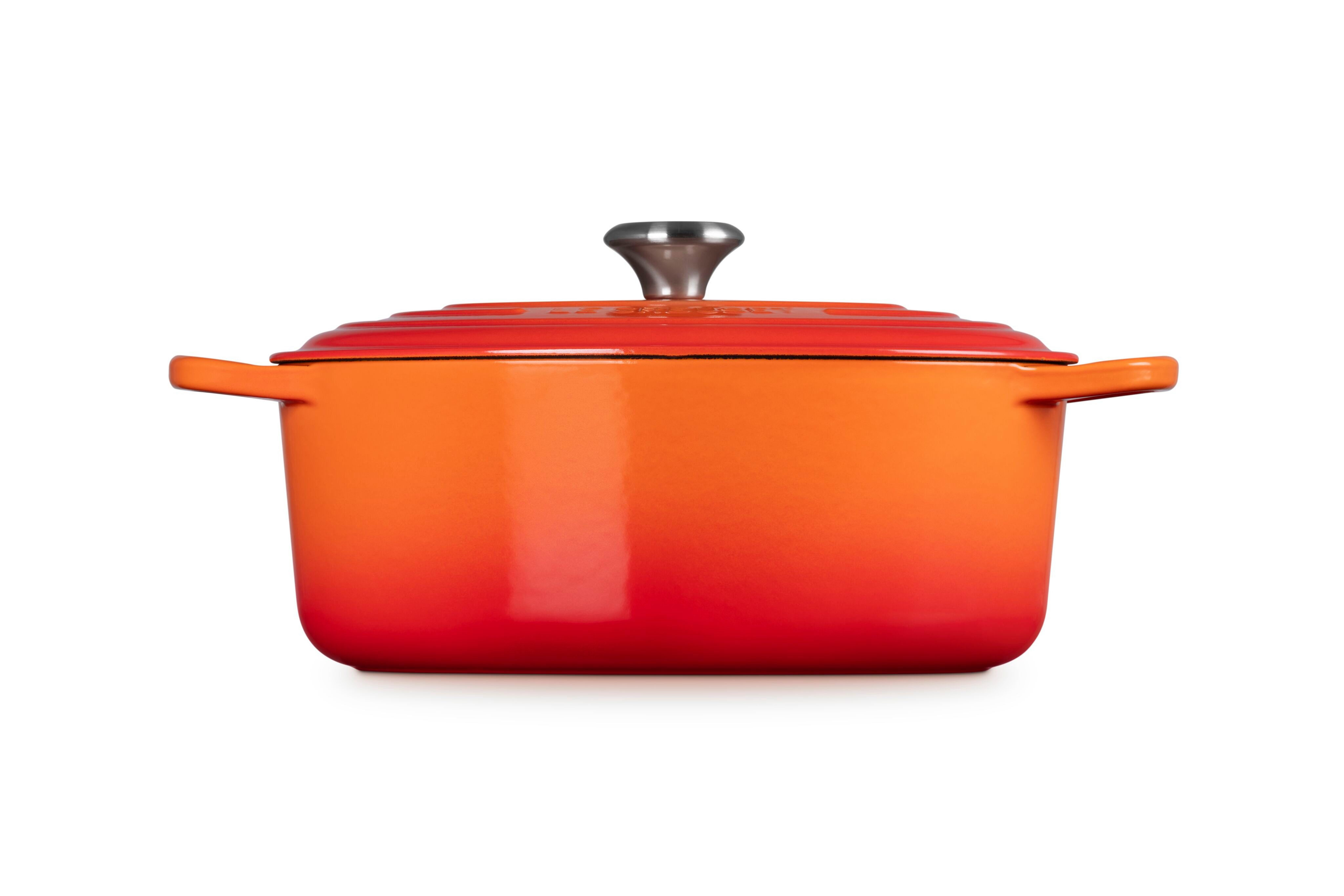 LE CREUSET Bräter Gusseisen-Bräter mit Deckel, Oval, Gusseisen, Oval, 5,71 kg, Ofenrot, 21178310902430