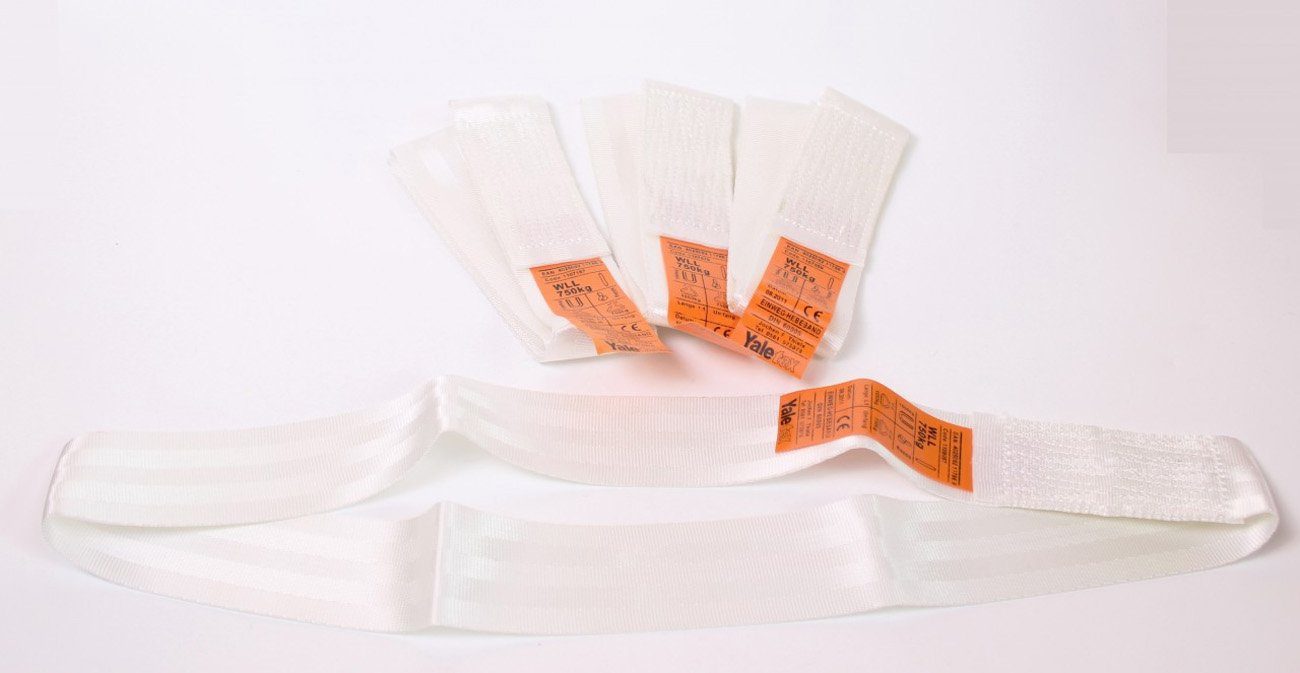 Yale Spanngurt 4 x YALE Rundschlinge 750 Kg 0,82 m Polyester weiß Hebeband Hebe…