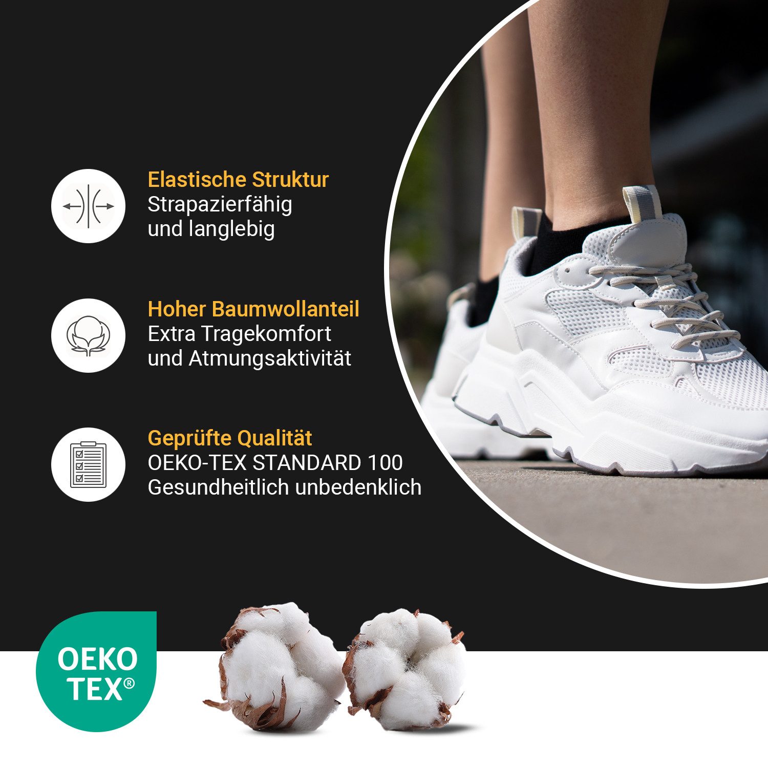 Footstar Sneakersocken Damen & Herren Sneaker Socken (8 Paar) Neon Sportsocken (8-Paar) – Bild 5 von 5