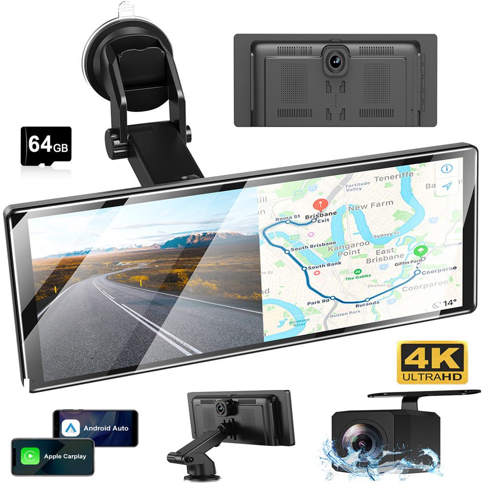 XGODY 11,3" Tragbares 4K Android Auto Touchscreen kabellos BT CarPlay Radio