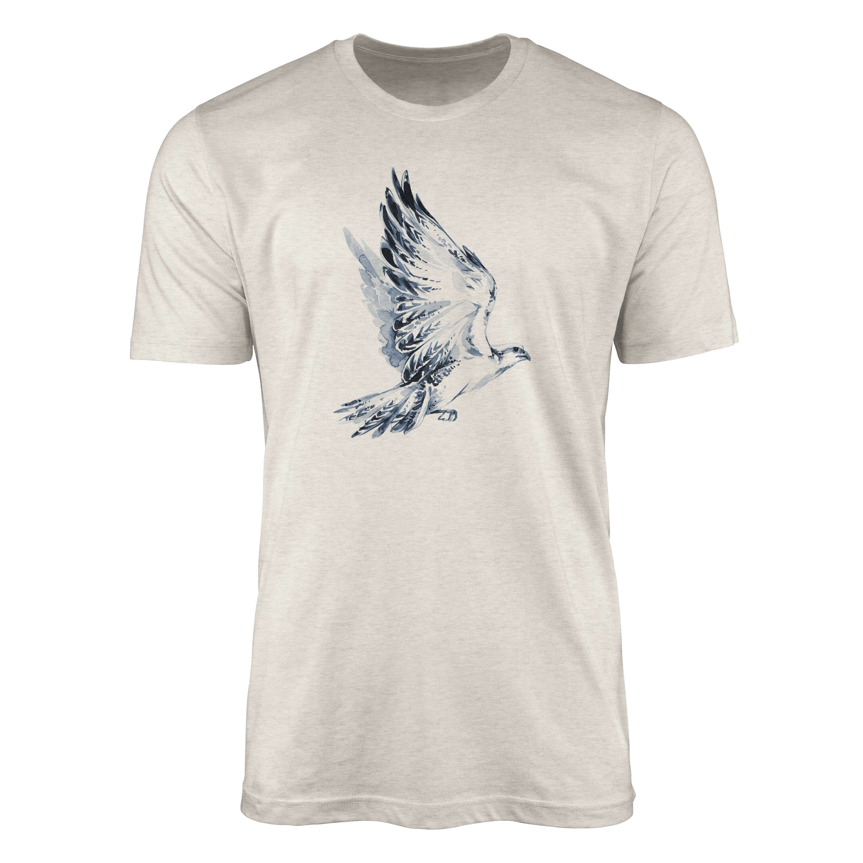 T-Shirt Herren Shirt Organic T-Shirt Aquarell Motiv Falke Bio-Baumwolle Ökomode Nachhaltig Farbe