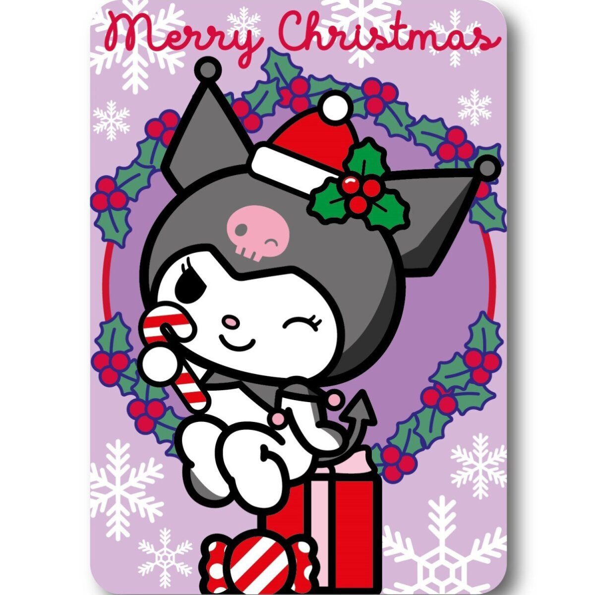 Wohndecke Hello Kitty Kuromi Weihnachts-Fleecedecke 100x140cm, Hello Kitty, günstig online kaufen