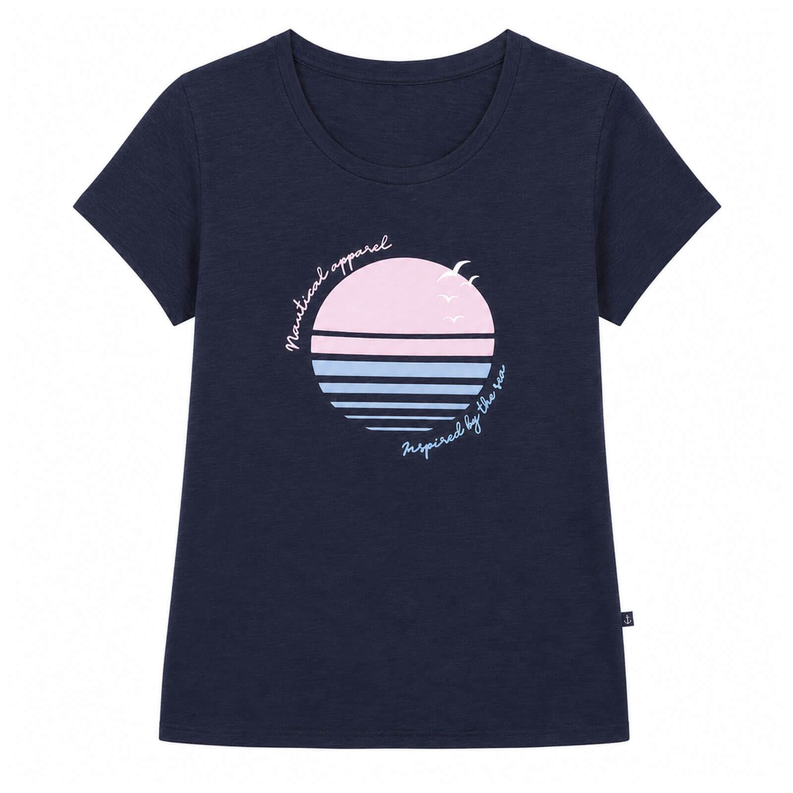 Sea Ranch T-Shirt Aia Damen Kurzarm-Shirt Brustprint Maritim - Sommershirt Freizeitshirt A-Linien-Schnitt, Single-Jersey Baumwolle, Atmungsaktiv, Rundhals