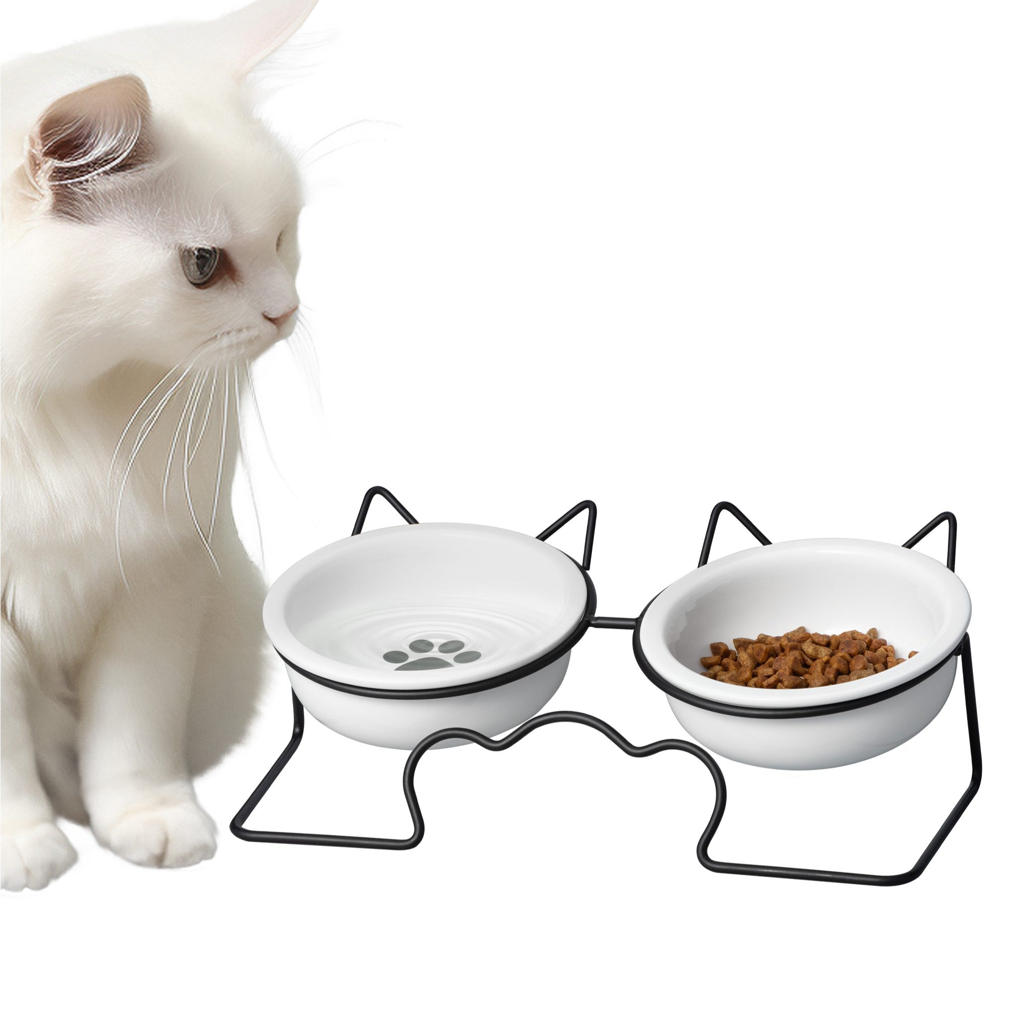 Napf Futternapf 2er Set - Futternapf Katze - Futterstation Hund