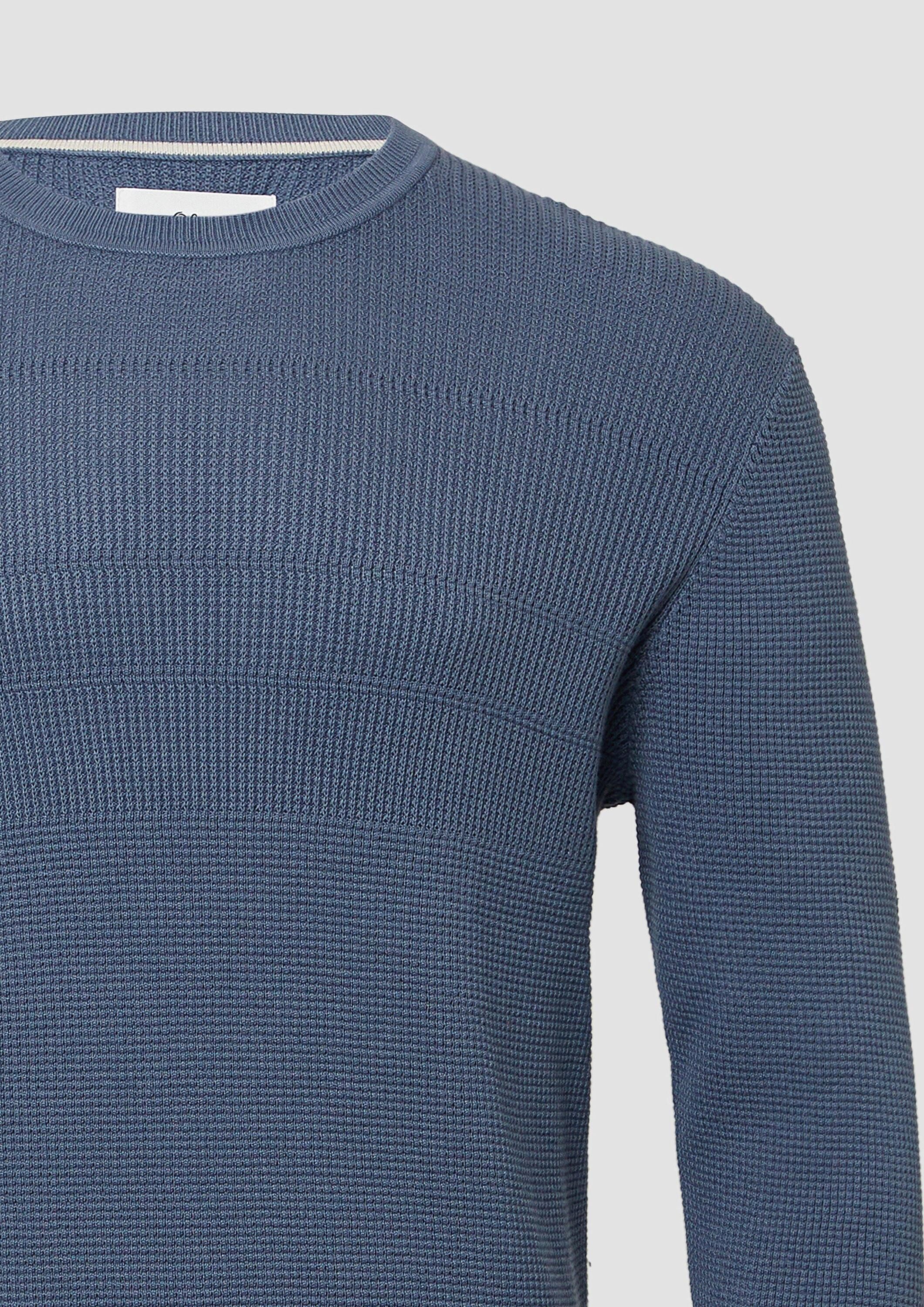 s.Oliver Longpullover Strickpullover Strukturmix-Pullover aus reiner Baumwolle